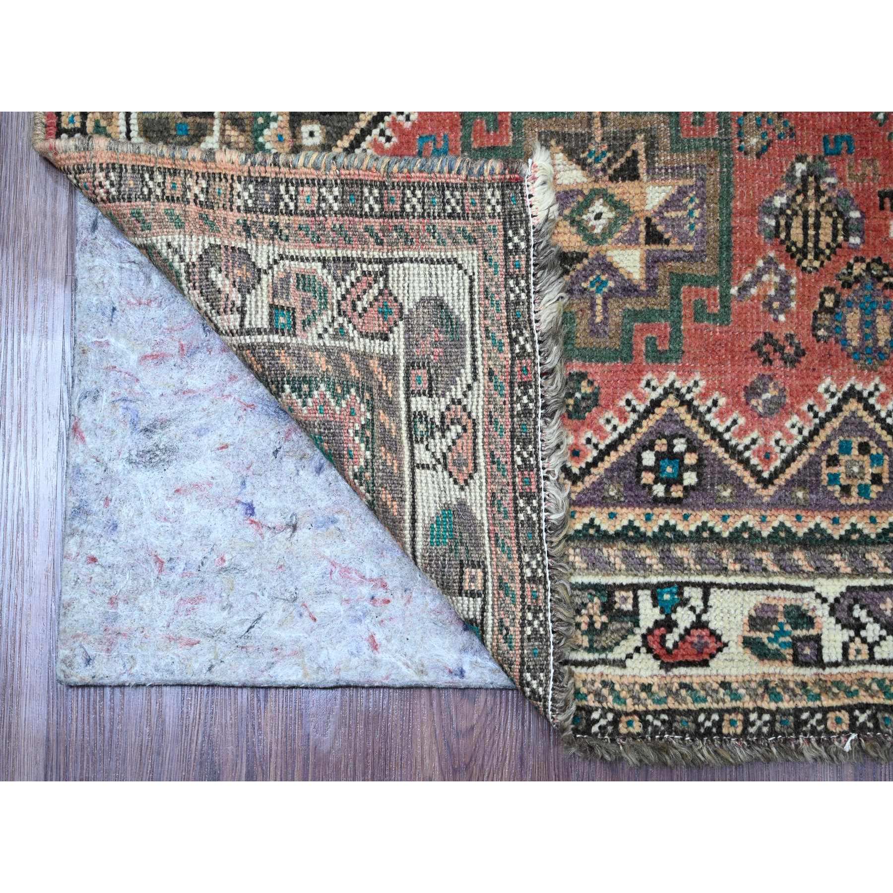 5'7"x8' Blush Red, Vintage Persian Shiraz with Small Bird Figurines and Geometric Design, Good Condition, Clean, Even Wear, Pure Wool, Hand Knotted, Oriental Rug Sh20653