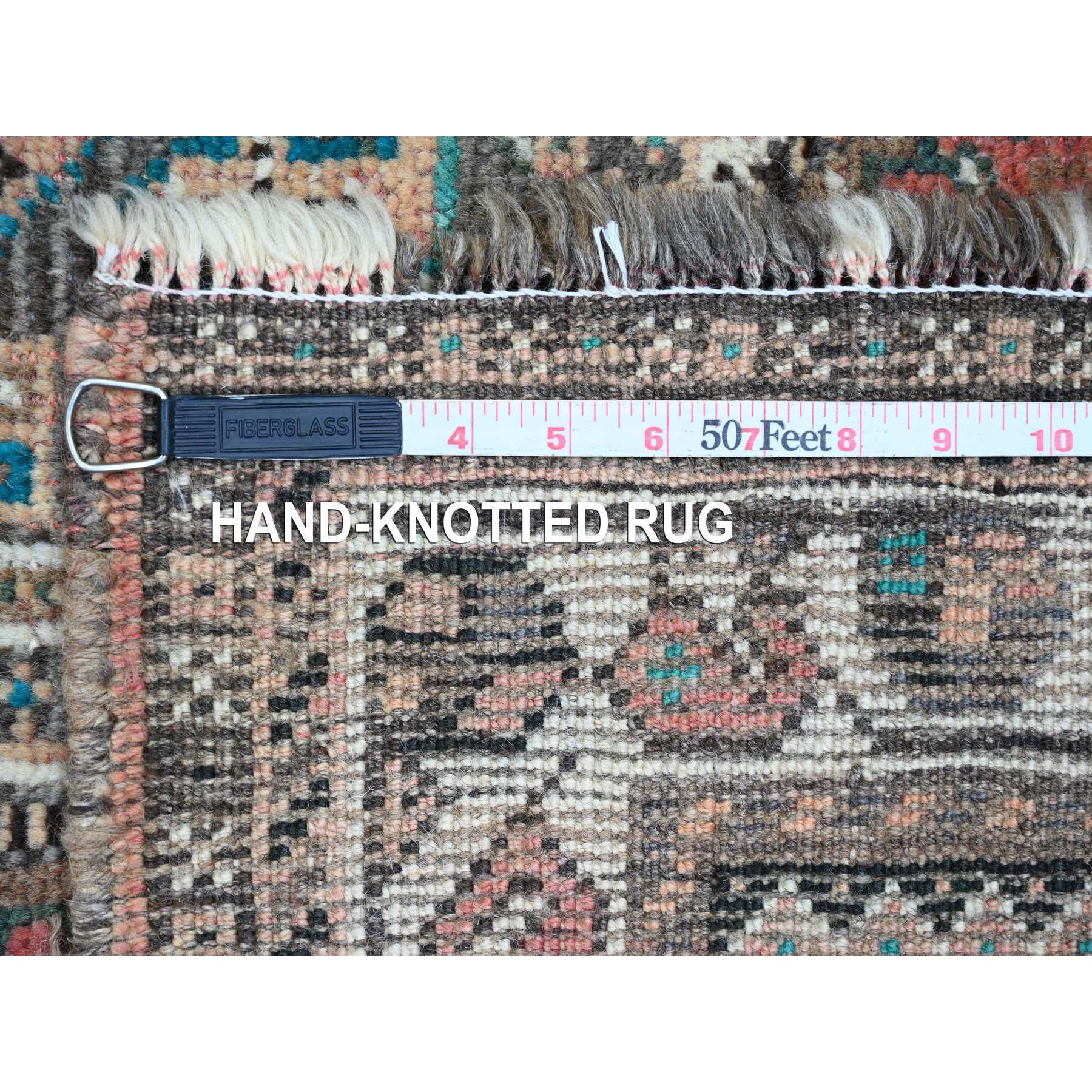 5'7"x8' Blush Red, Vintage Persian Shiraz with Small Bird Figurines and Geometric Design, Good Condition, Clean, Even Wear, Pure Wool, Hand Knotted, Oriental Rug Sh20653