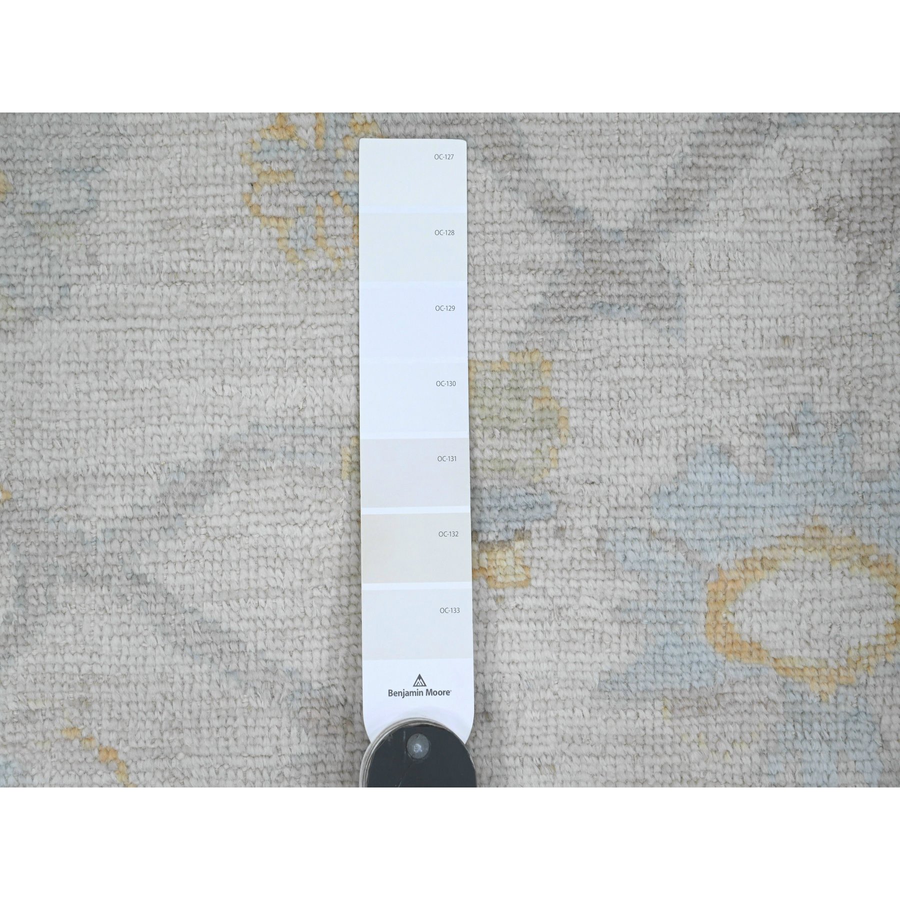 8'x8' Pearl White, Hand Knotted, Afghan Angora Oushak with All Over Pattern, Vegetable Dyes, Pure Wool, Square, Oriental Rug Sh20660