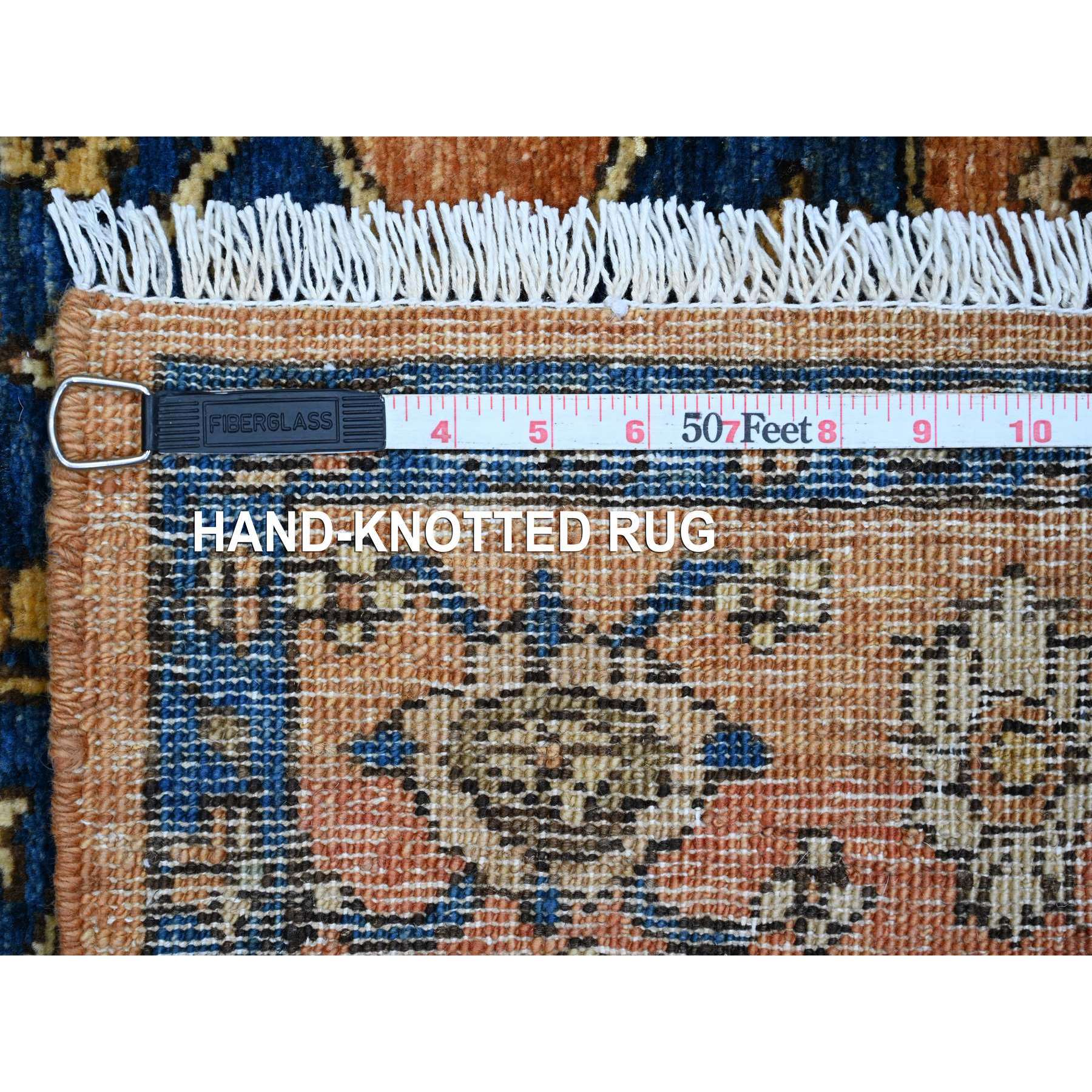 4'2"x6' Marmalade Orange, Peshawar with Fereghan Sarouk Design, Aryana Grade, Vegetable Dyes, High Mountain Wool, Hand Knotted, Oriental Rug Sh20695