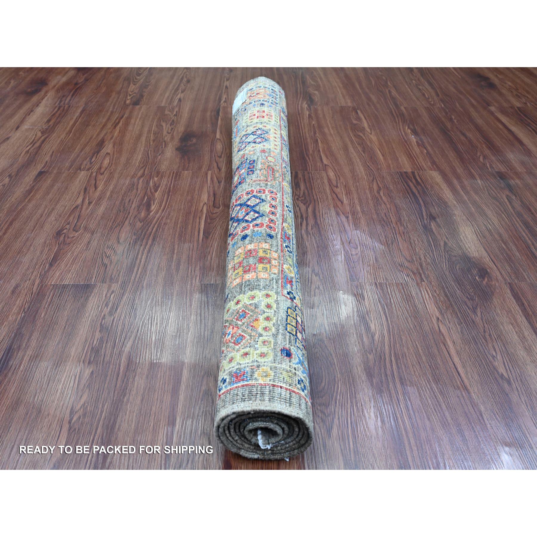 4'x6' Nickel Gray, Aryana Collection, Peshawar with Ziegler Mahal All Over Design, Hand Knotted, High Mountain Wool, Vegetable Dyes, Oriental Rug Sh20696