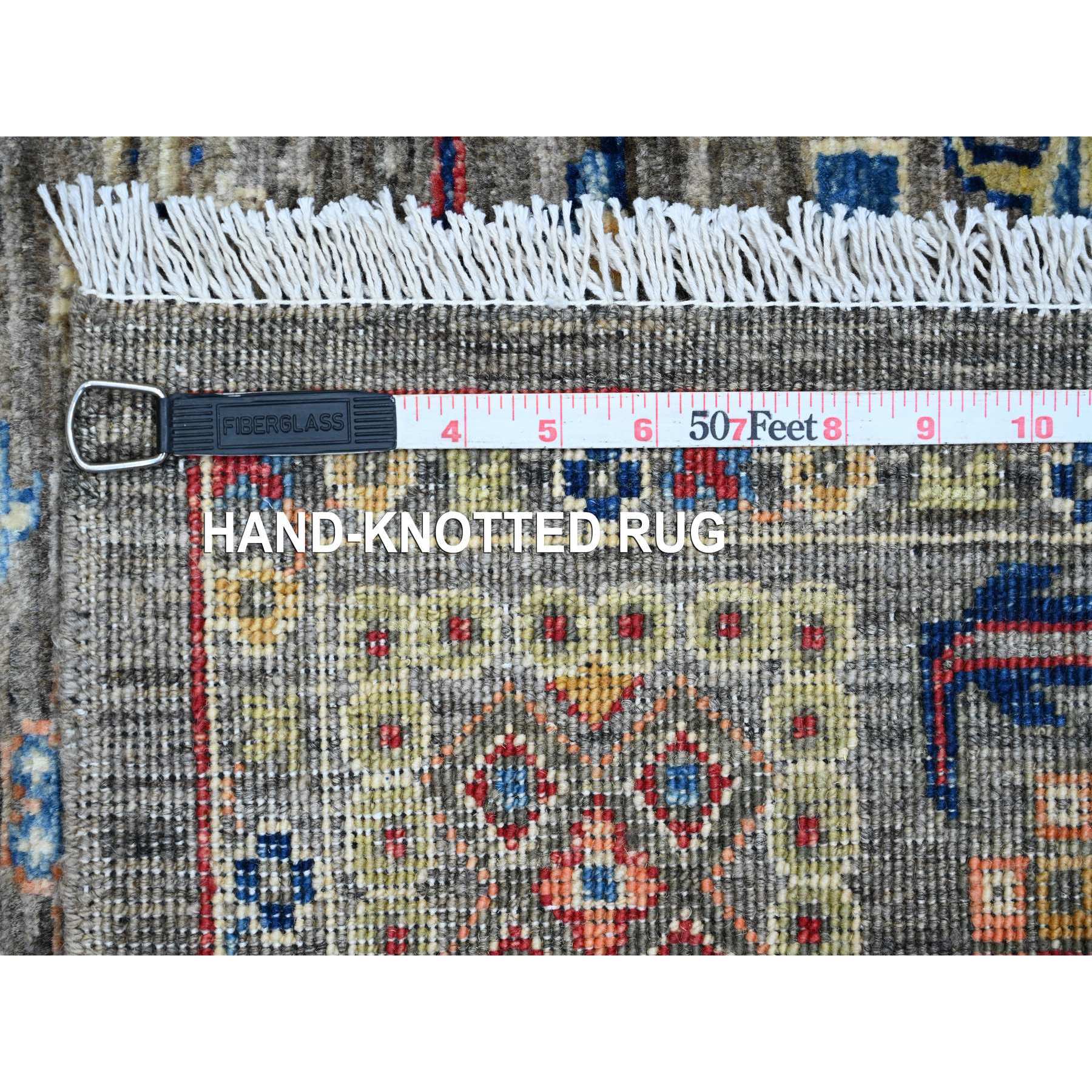 4'x6' Nickel Gray, Aryana Collection, Peshawar with Ziegler Mahal All Over Design, Hand Knotted, High Mountain Wool, Vegetable Dyes, Oriental Rug Sh20696