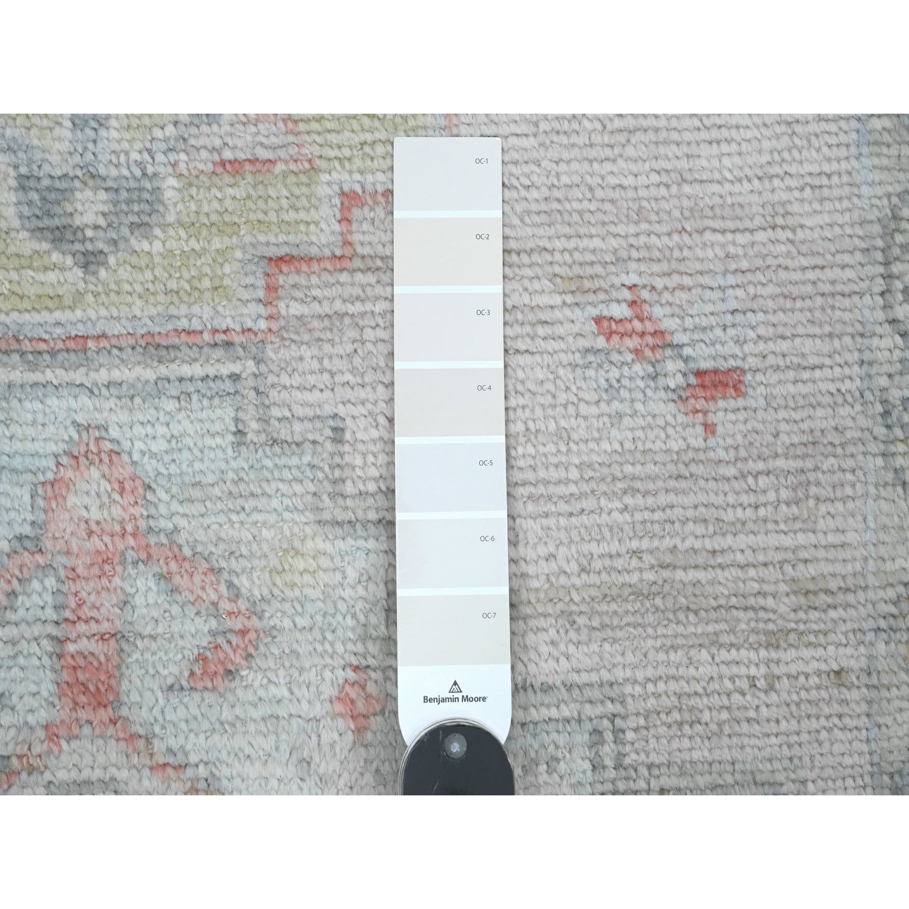 3'1"x10' Pastel Pink, Anatolian Village Inspired with Geometric Medallions Design, High Mountain Wool, Hand Knotted, Natural Dyes, Runner, Oriental Rug Sh20698