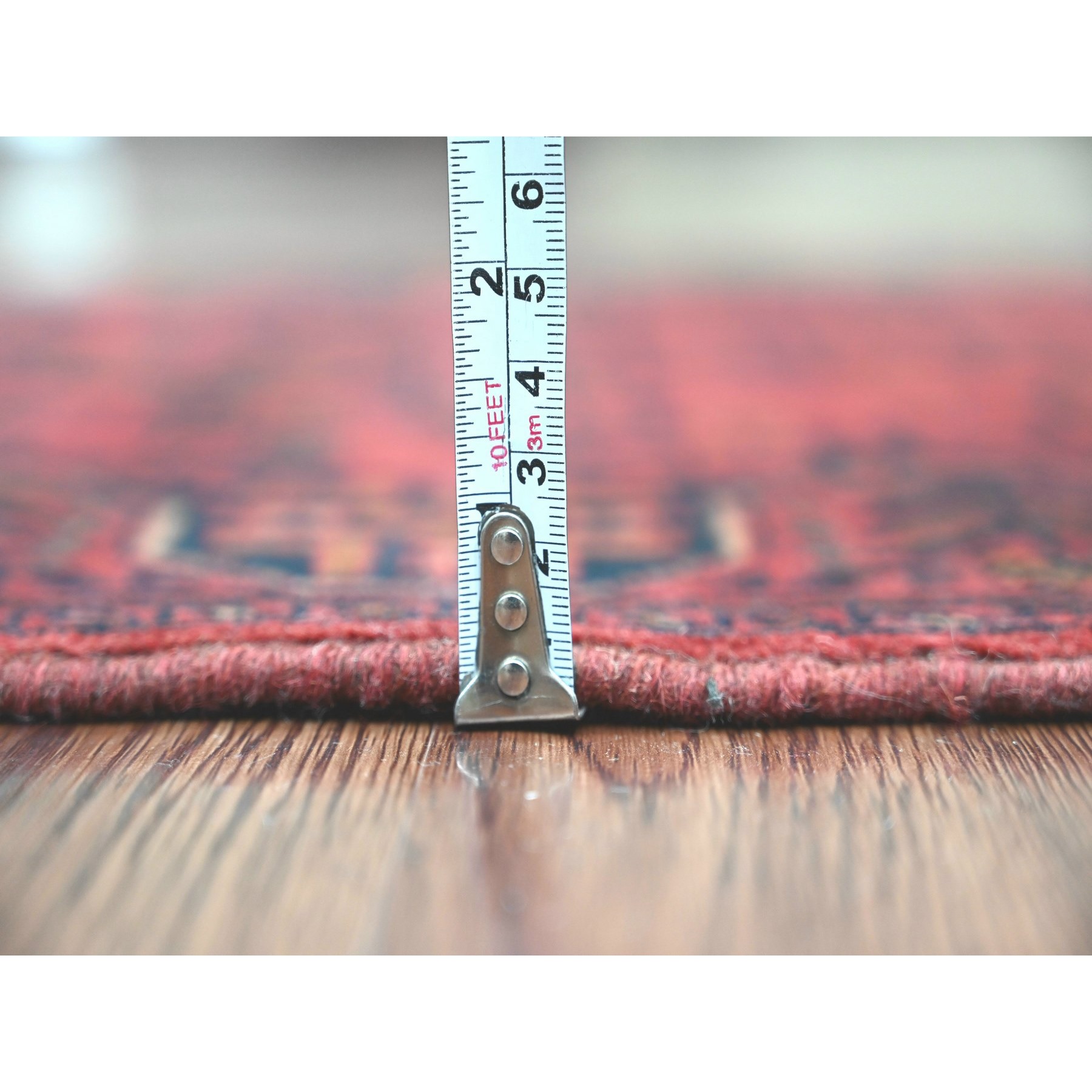 2'1"x8' Imperial Red, Afghan Andkhoy with Tribal Design, Soft Pile, Pure Wool, Hand Knotted, Runner, Oriental Rug Sh20720