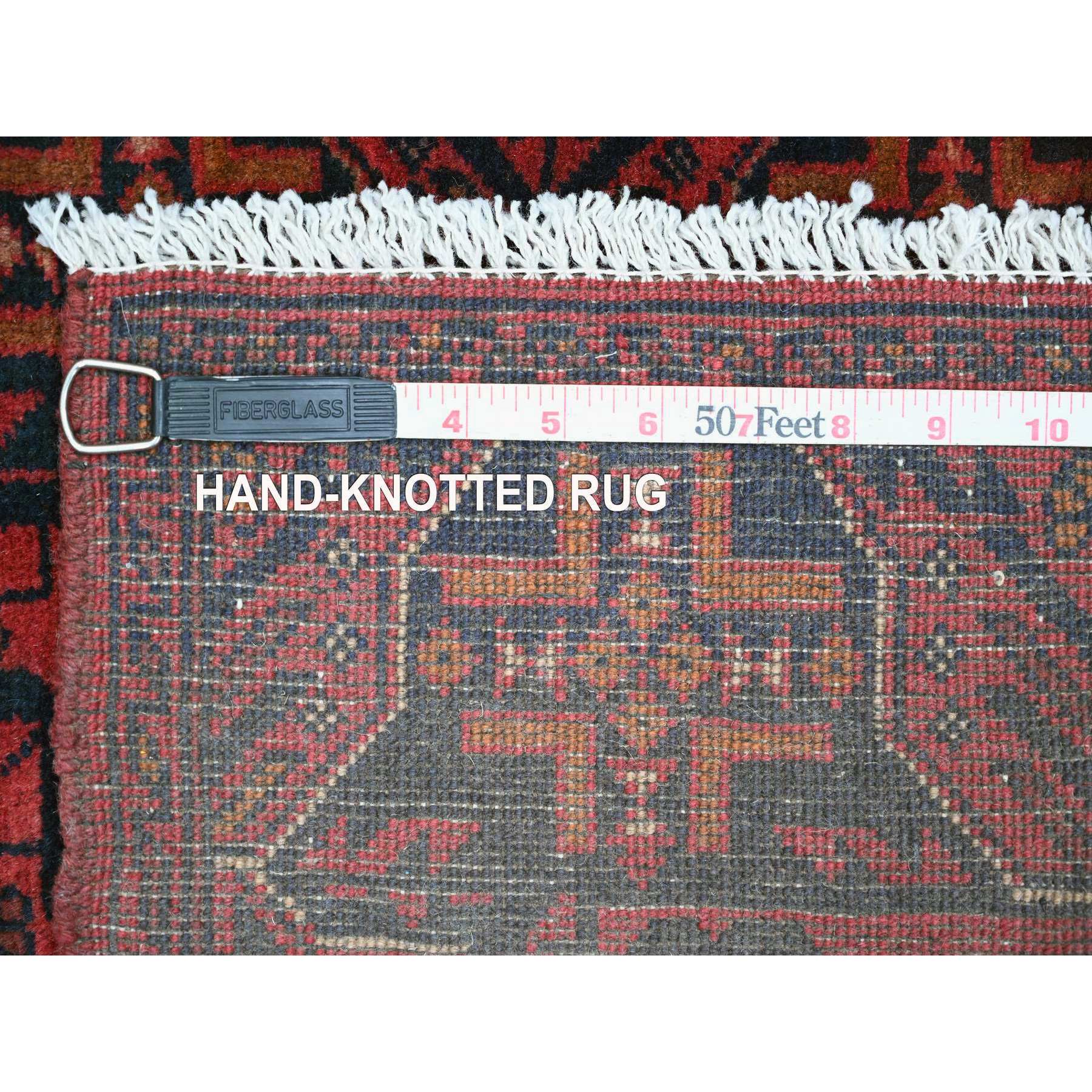 2'1"x8' Imperial Red, Afghan Andkhoy with Tribal Design, Soft Pile, Pure Wool, Hand Knotted, Runner, Oriental Rug Sh20720
