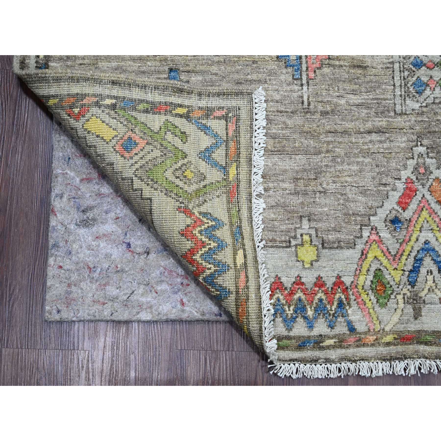 9'1"x11'5" Spanish Gray, Moroccan Berber Influence with Geometric Pattern, High Mountain Wool, Denser Weave, Hand Knotted, Oriental Rug Sh20740
