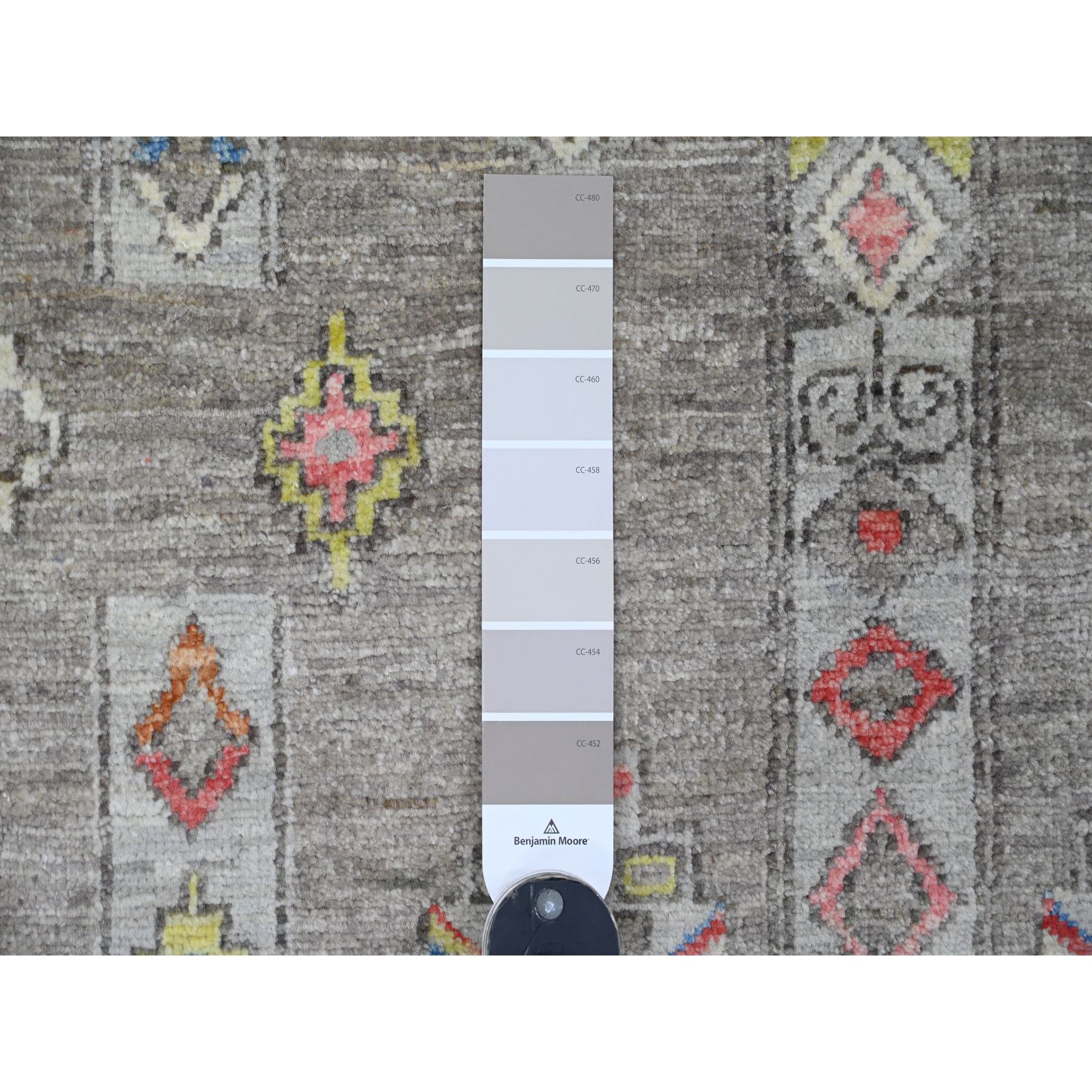 9'1"x11'5" Spanish Gray, Moroccan Berber Influence with Geometric Pattern, High Mountain Wool, Denser Weave, Hand Knotted, Oriental Rug Sh20740