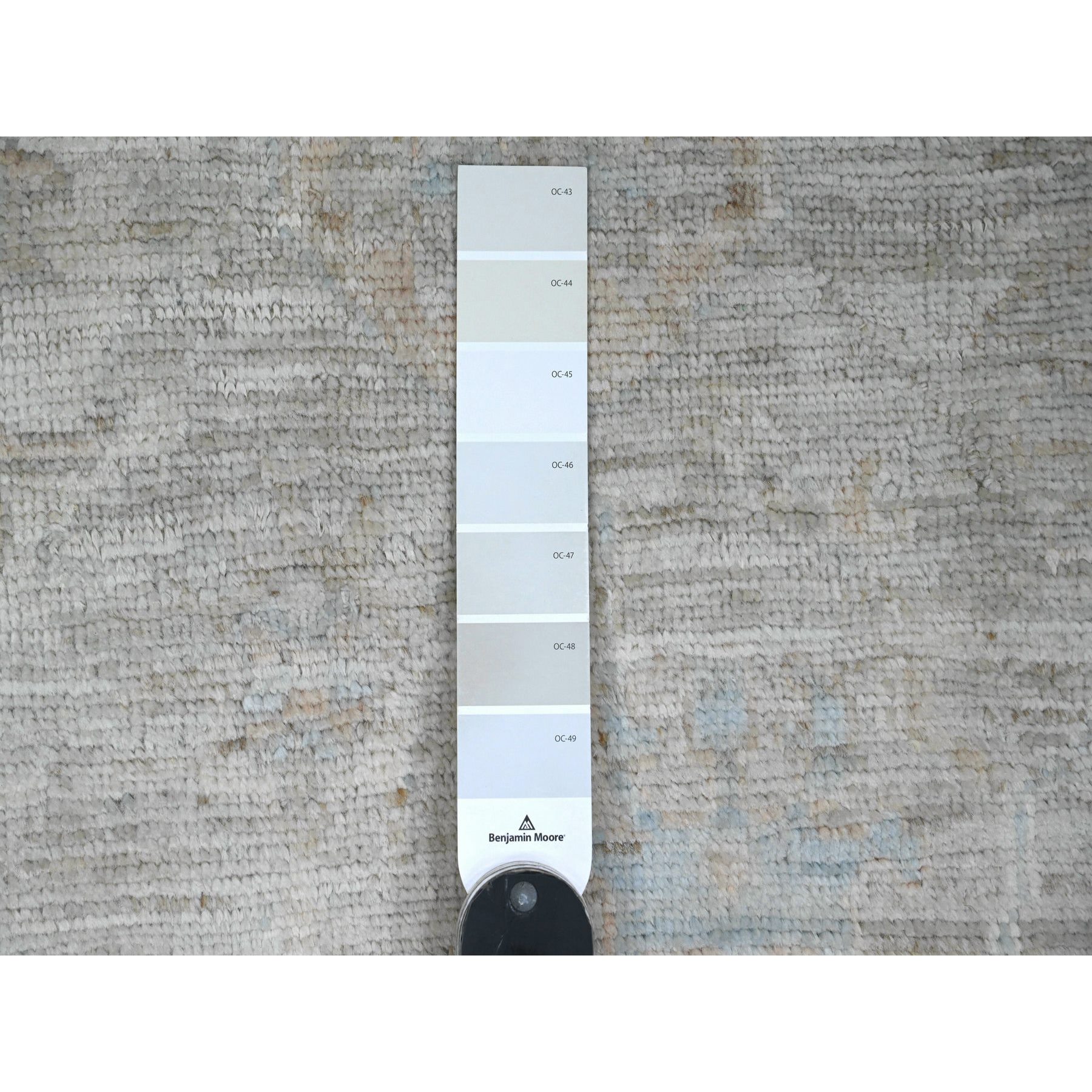 4'x6' Spanish Gray, Afghan Angora Oushak with Leaf Pattern, Natural Dyes, Hand Knotted, 100% Wool, Oriental Rug Sh20753