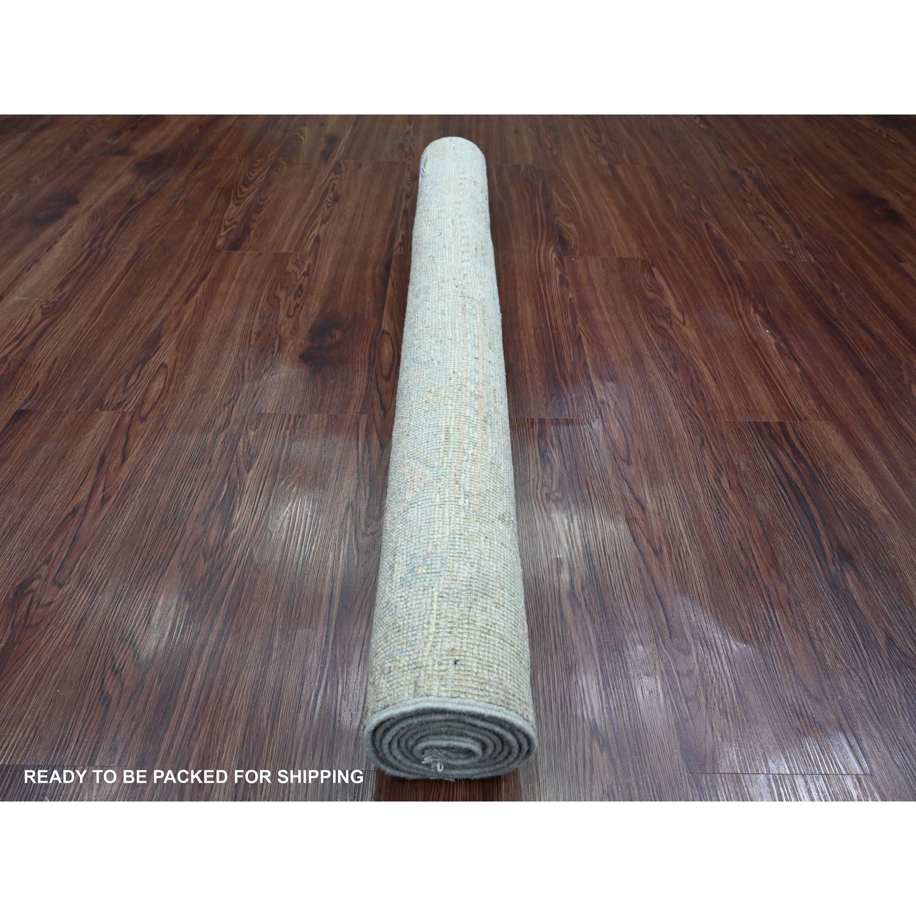 4'x6' Spanish Gray, Afghan Angora Oushak with Leaf Pattern, Natural Dyes, Hand Knotted, 100% Wool, Oriental Rug Sh20753