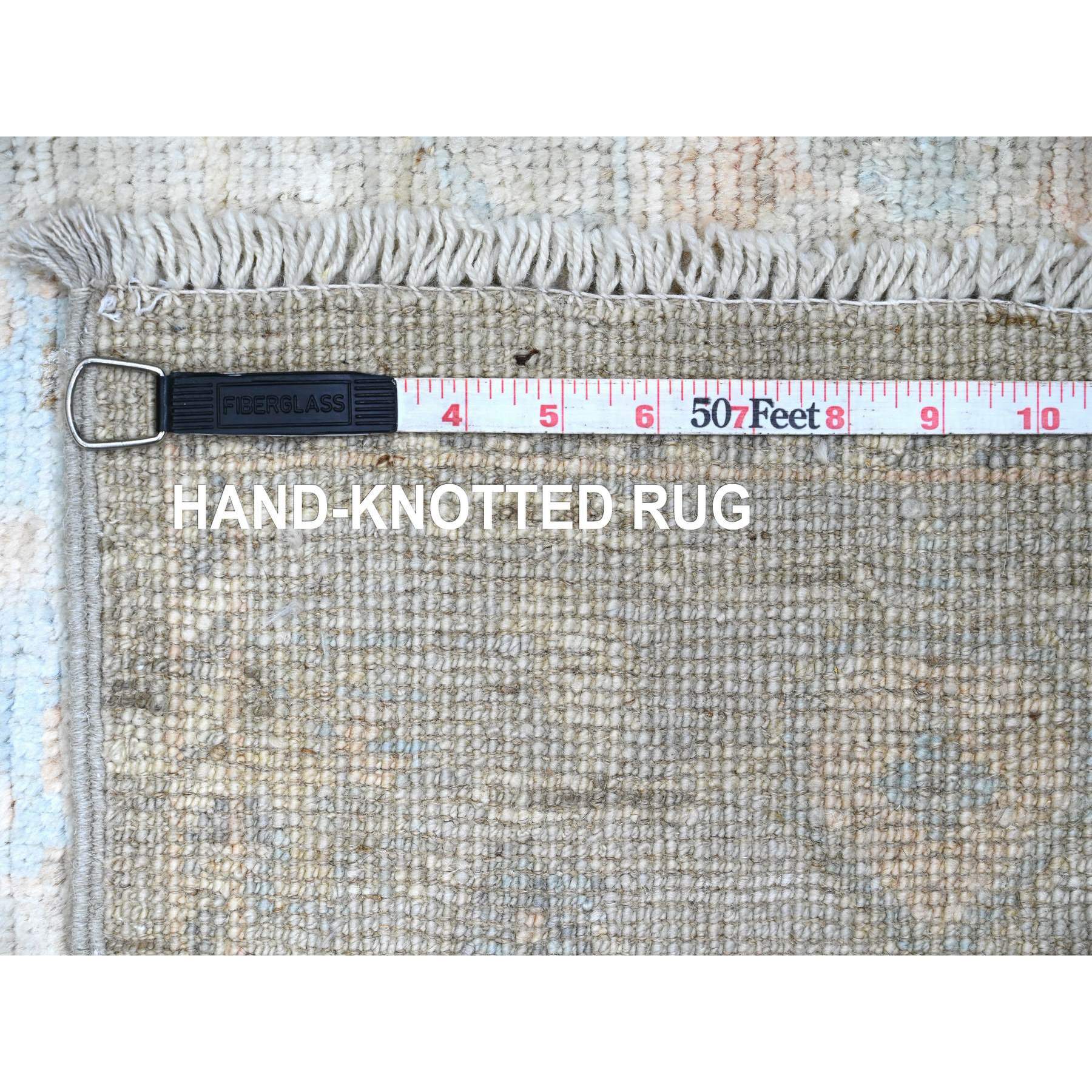 4'x6' Spanish Gray, Afghan Angora Oushak with Leaf Pattern, Natural Dyes, Hand Knotted, 100% Wool, Oriental Rug Sh20753
