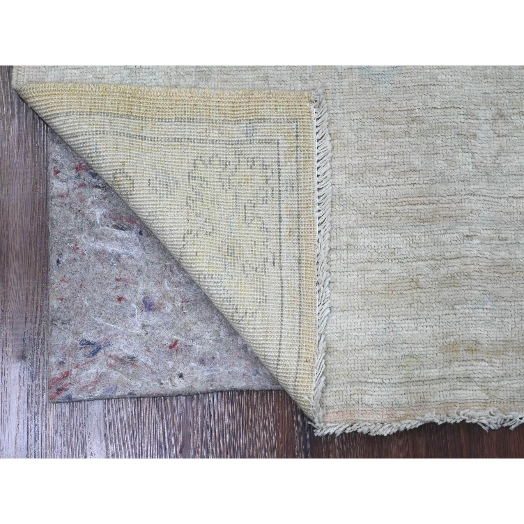 4'x5'9" Dark Vanilla Brown, 100% Wool, Afghan Angora Oushak with All Over Pattern, Hand Knotted, Veggie Dyes, Oriental Rug Sh20768