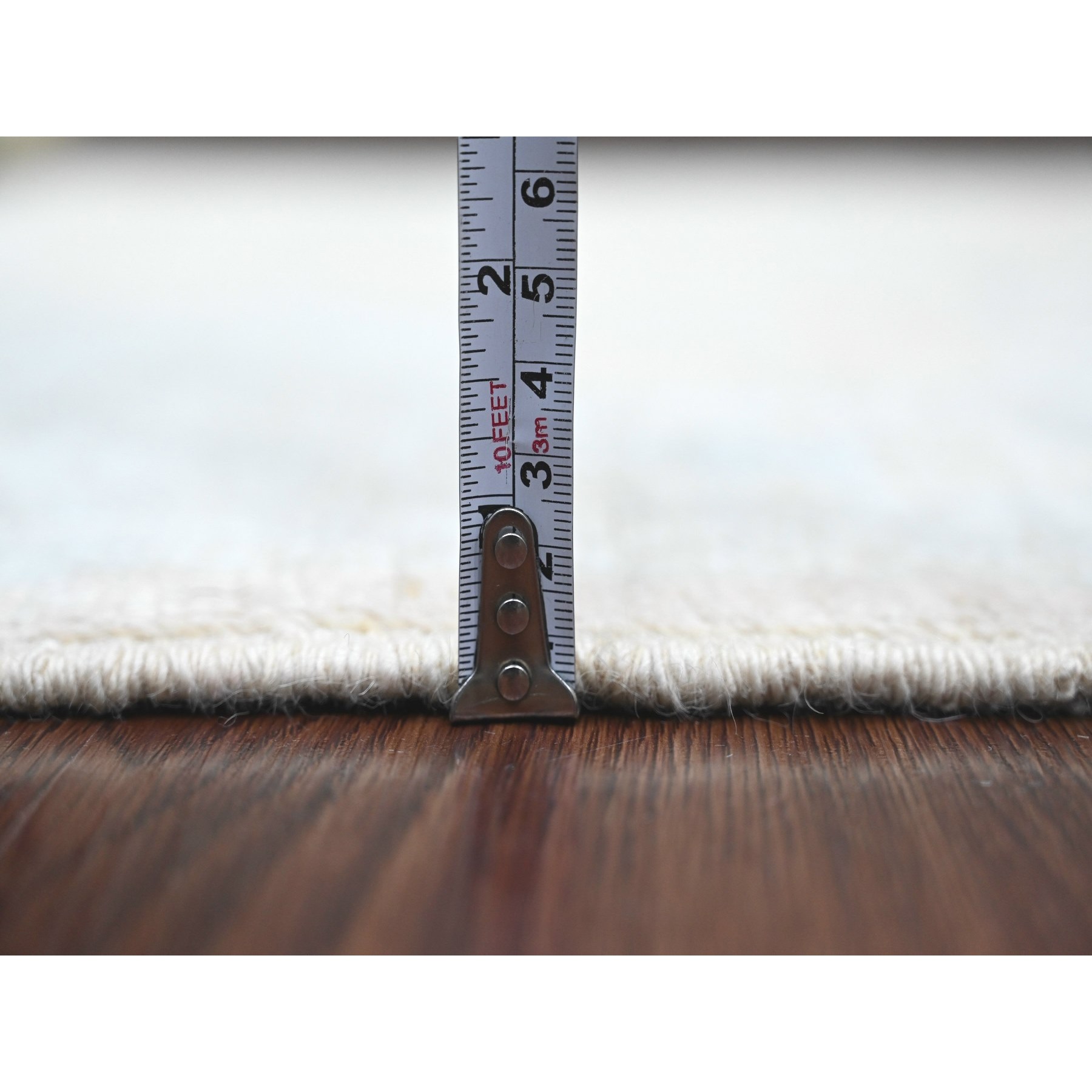 4'x5'9" Dark Vanilla Brown, 100% Wool, Afghan Angora Oushak with All Over Pattern, Hand Knotted, Veggie Dyes, Oriental Rug Sh20768