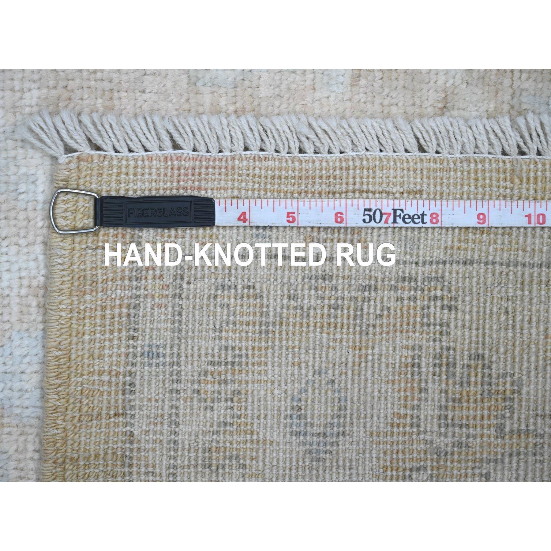 4'x5'9" Dark Vanilla Brown, 100% Wool, Afghan Angora Oushak with All Over Pattern, Hand Knotted, Veggie Dyes, Oriental Rug Sh20768