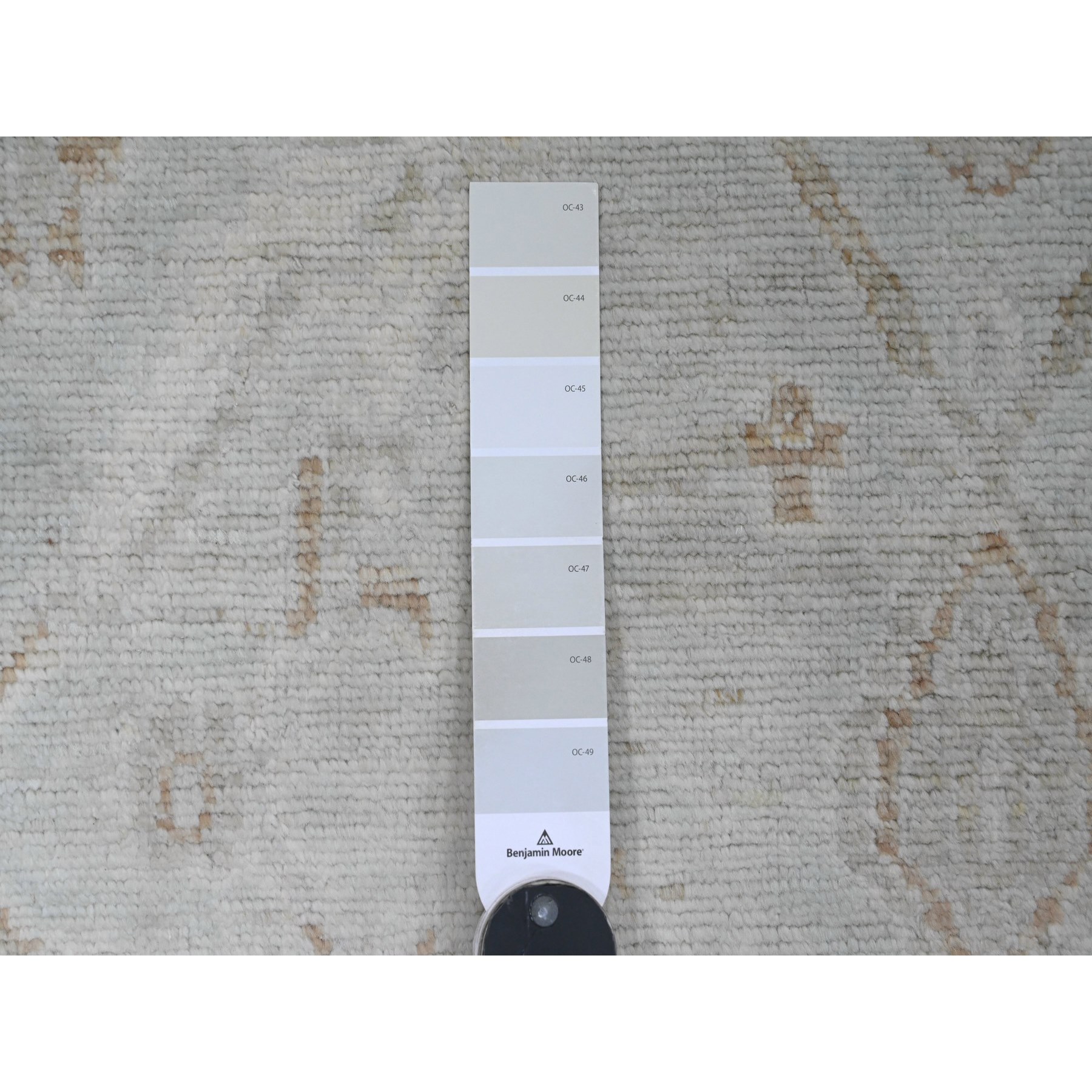 5'8"x9'2" Frost White, Afghan Angora Oushak with All Over Vines Design, Hand Knotted, Vegetable Dyes, 100% Wool, Oriental Rug Sh20776