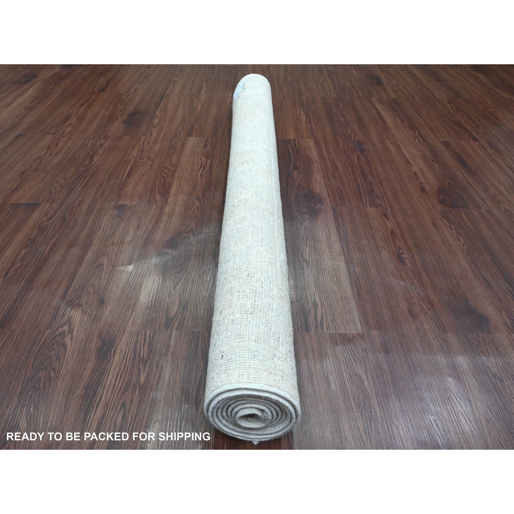 4'8"x7'2" Chiffon White, Pure Wool, Afghan Angora Oushak with All Over Pattern, Hand Knotted, Veggie Dyes, Oriental Rug Sh20777