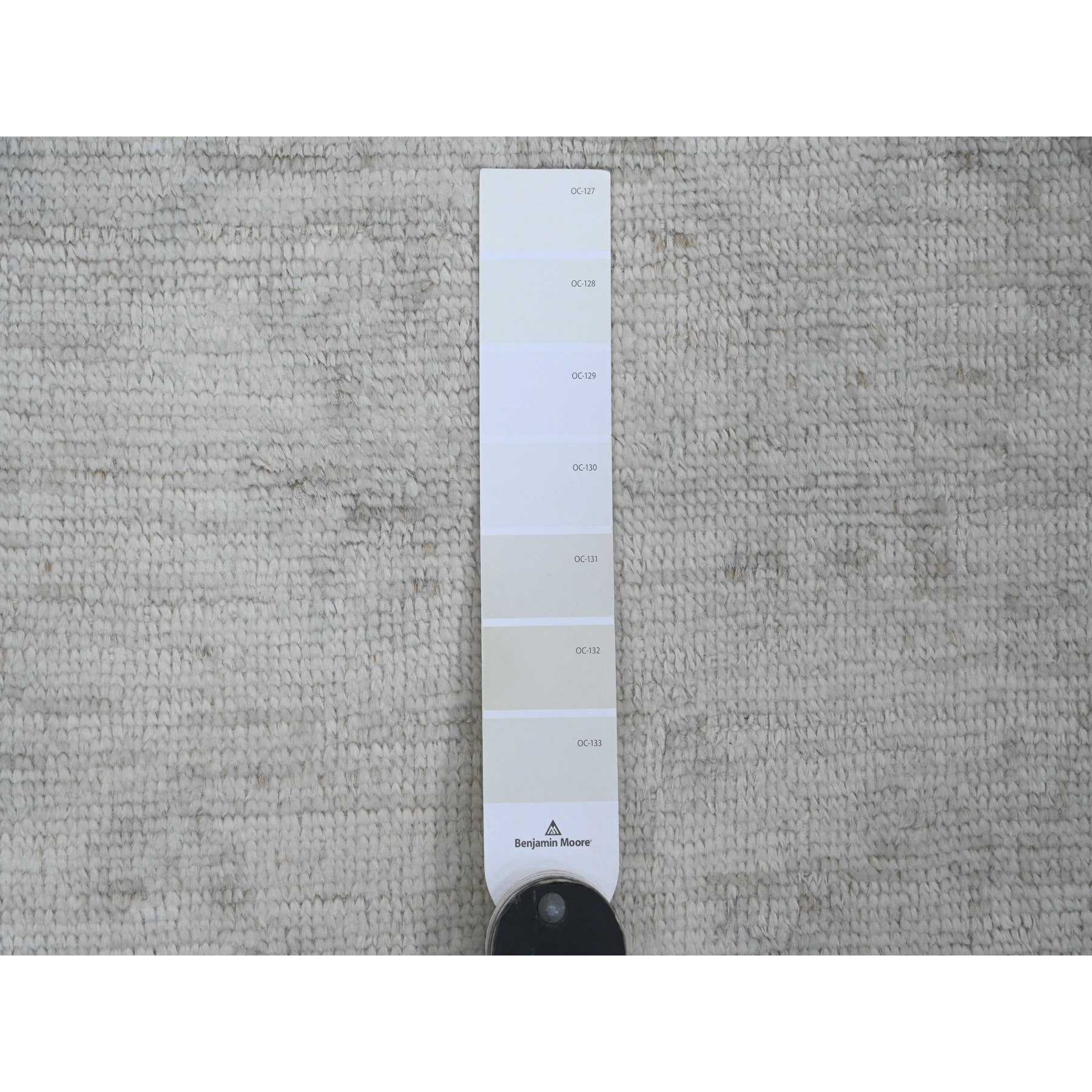 4'10"x7' Chiffon White, Afghan Angora Oushak with All Over Pattern, Hand Knotted, Natural Dyes, 100% Wool, Oriental Rug Sh20782