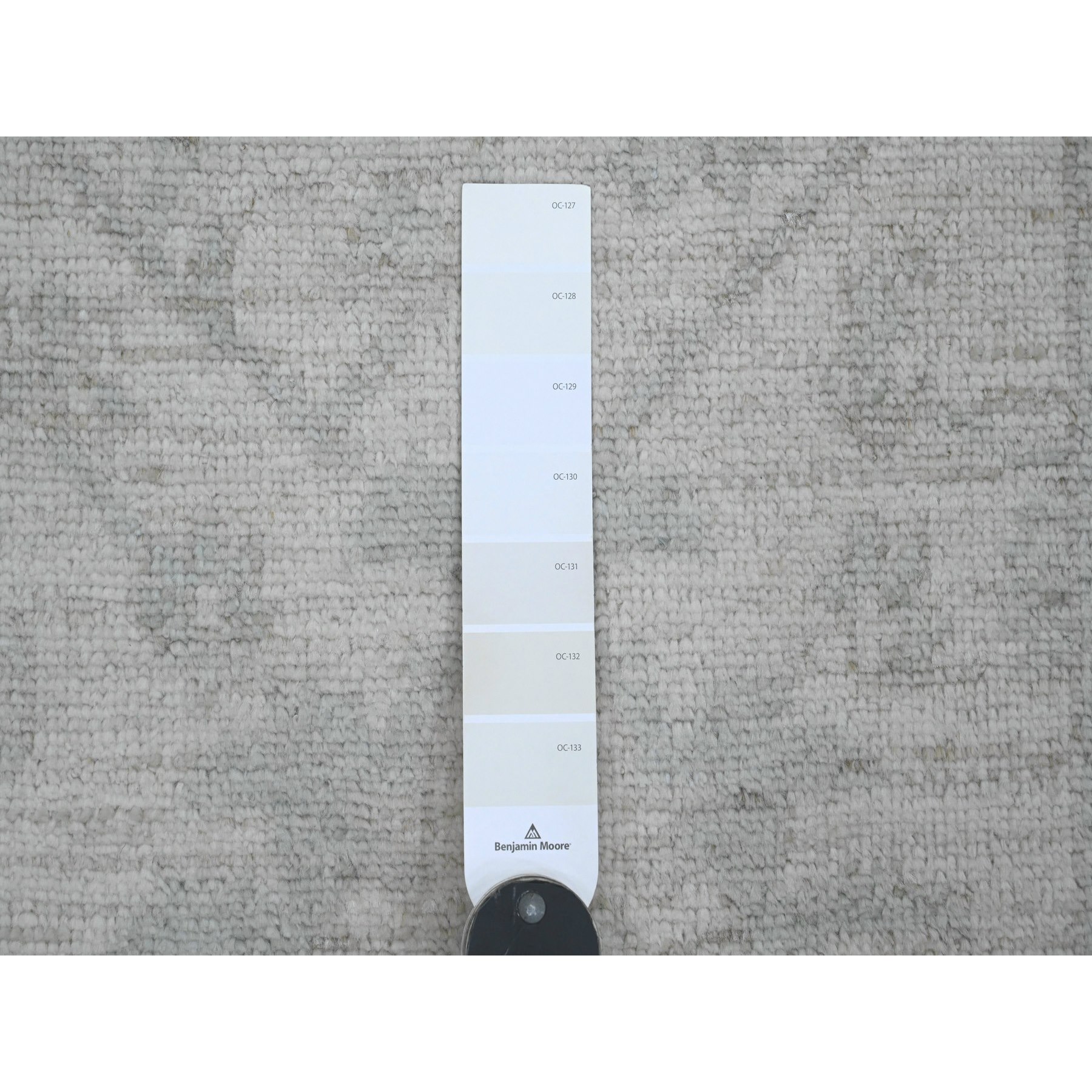 2'8"x11'4" Cascading White, Hand Knotted, Afghan Angora Oushak with Large Leaf Design, Natural Dyes, 100% Wool, Runner, Oriental Rug Sh20788