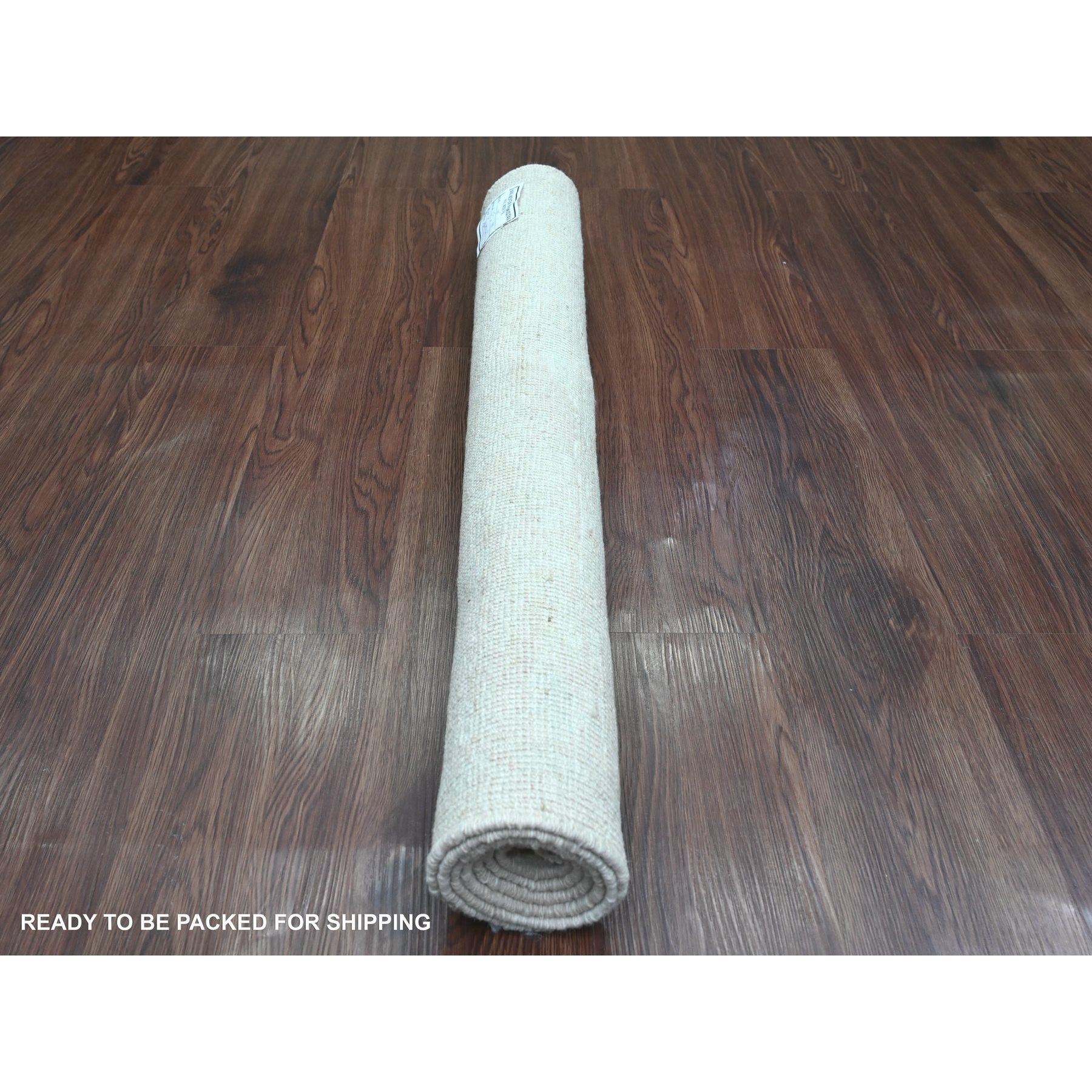 3'3"x5' Lace White, Pure Wool, Afghan Angora Oushak with All Over Pattern, Hand Knotted, Vegetable Dyes, Oriental Rug Sh20801