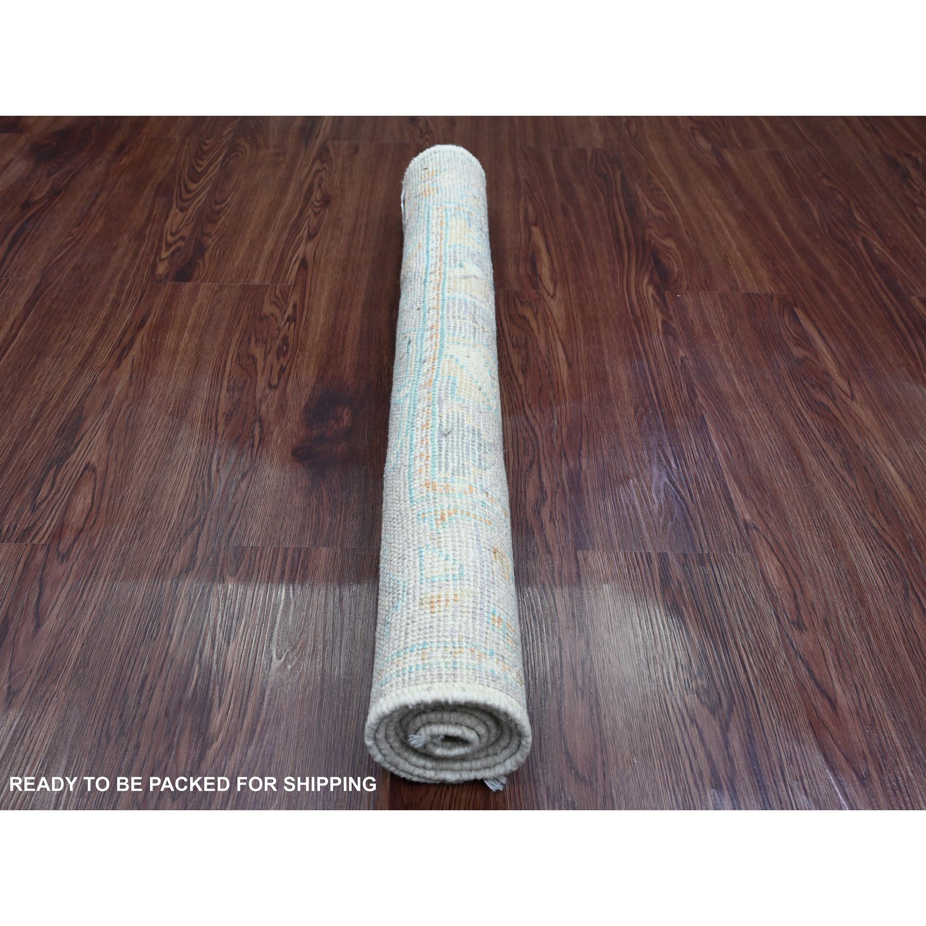 2'10"x4'9" Oyster Gray, Afghan Angora Oushak with All Over Pattern, Hand Knotted, Natural Dyes, 100% Wool, Oriental Rug Sh20805