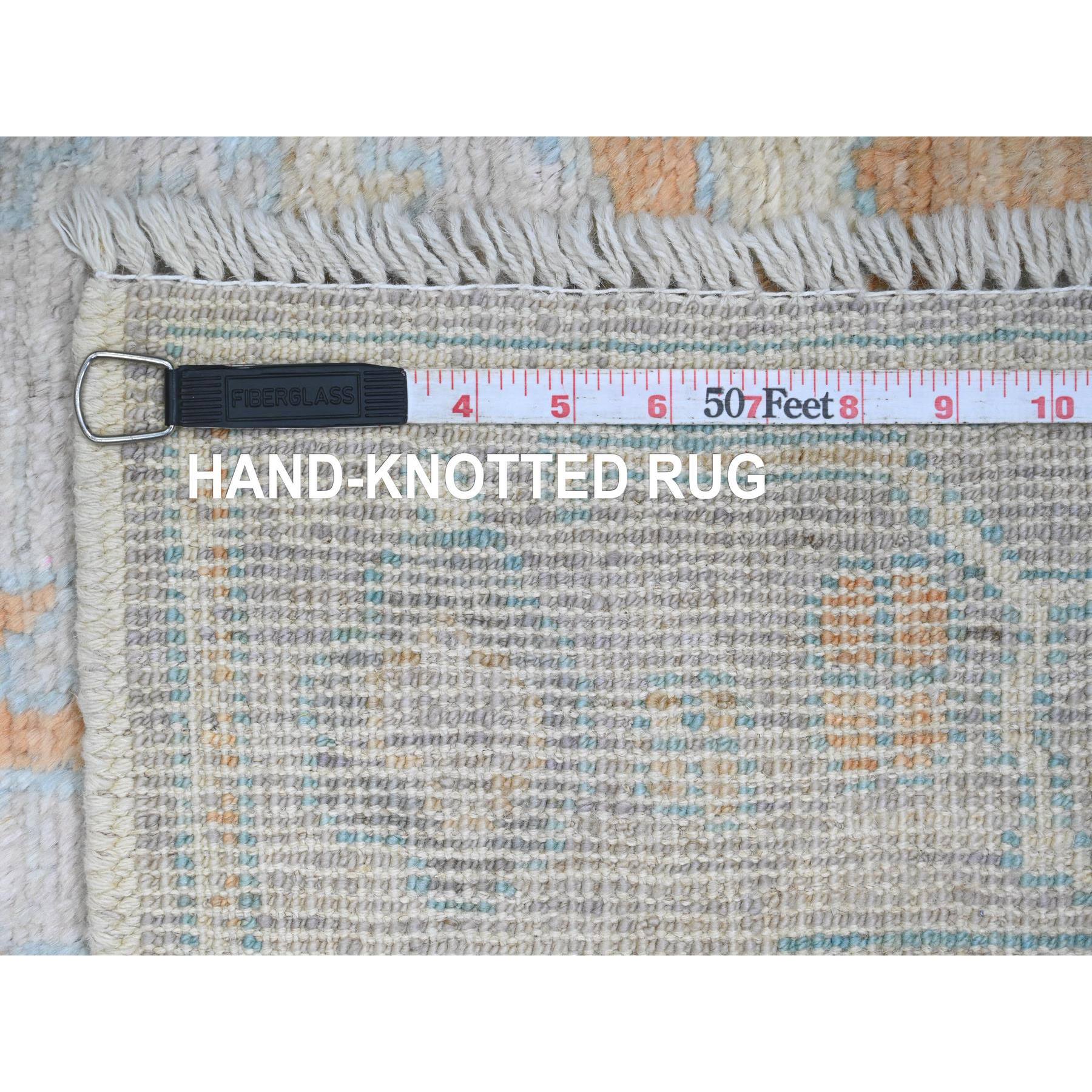 2'10"x4'9" Oyster Gray, Afghan Angora Oushak with All Over Pattern, Hand Knotted, Natural Dyes, 100% Wool, Oriental Rug Sh20805