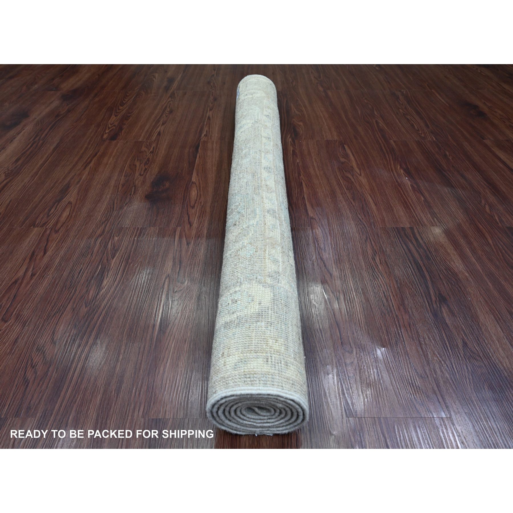 4'x5'10" Spanish Gray, Afghan Angora Oushak with All Over Leaf Design, Hand Knotted, Natural Dyes, Pure Wool, Oriental Rug Sh20807