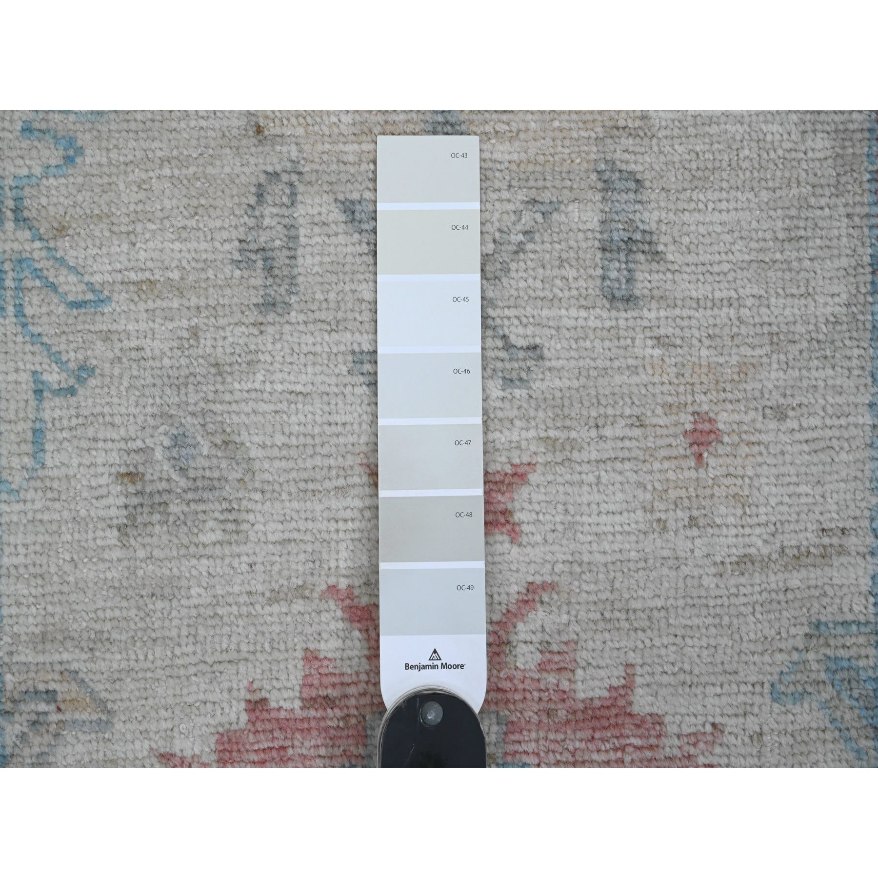 2'9"x11'7" Chiffon White, Hand Knotted, Afghan Angora Oushak with All Over Pattern, Vegetable Dyes, Pure Wool, Runner, Oriental Rug Sh20814