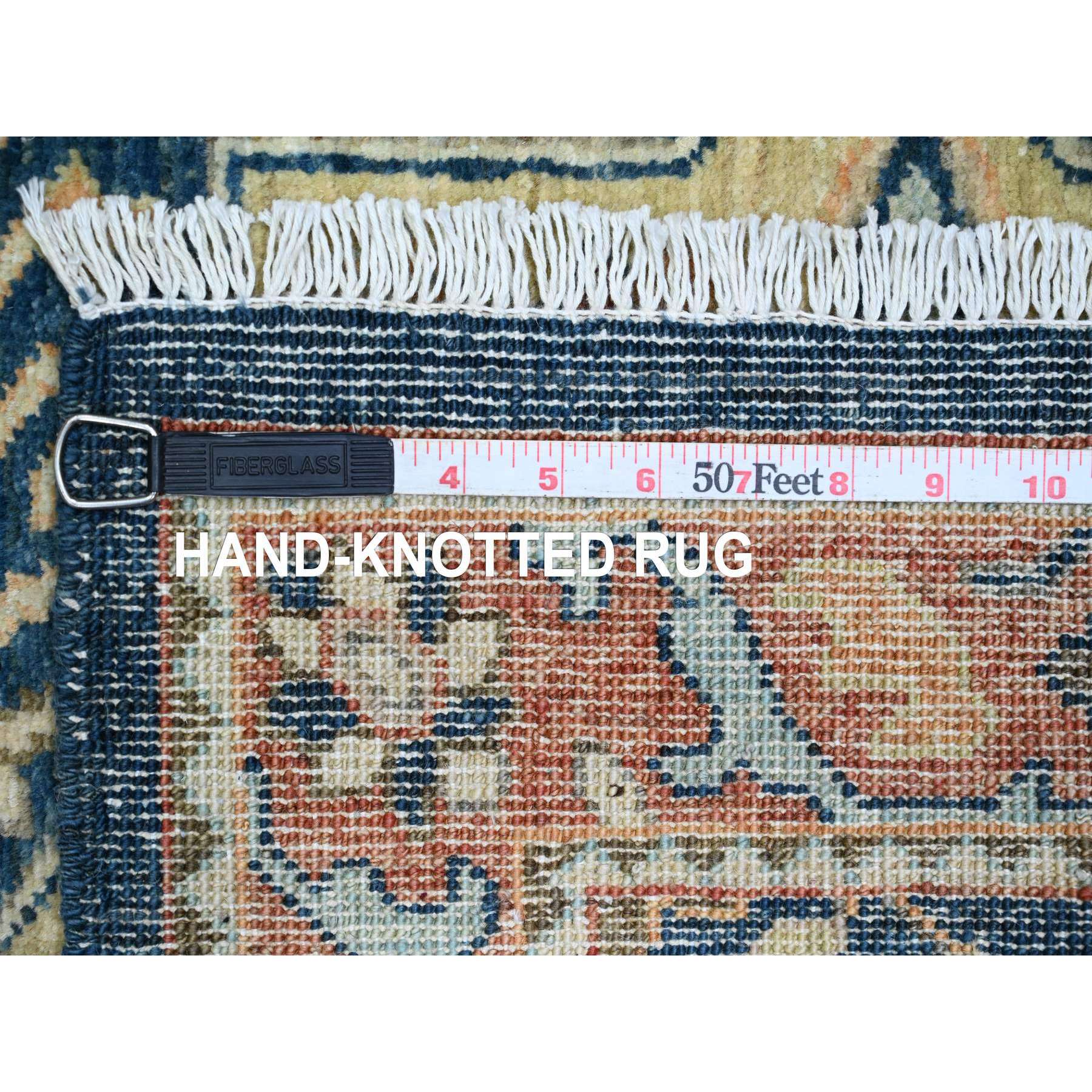 2'7"x11'9" Imperial Blue, Aryana Grade, Afghan Peshawar with Caucasian Akstafa Design, Hand Knotted, High Mountain Wool, Runner, Oriental Rug Sh20815