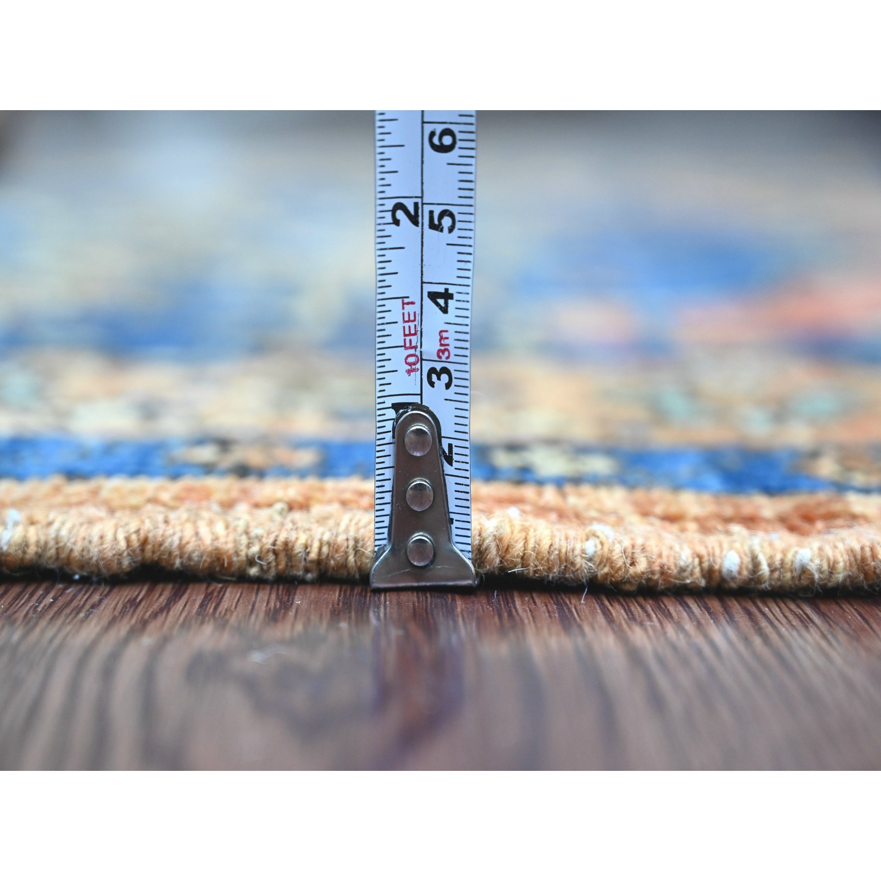 2'10"x3'4" Ochre Brown, Peshawar with Fereghan Sarouk Design, Aryana Grade, Vegetable Dyes, High Mountain Wool, Hand Knotted, Mat, Sample, Oriental Rug Sh20817
