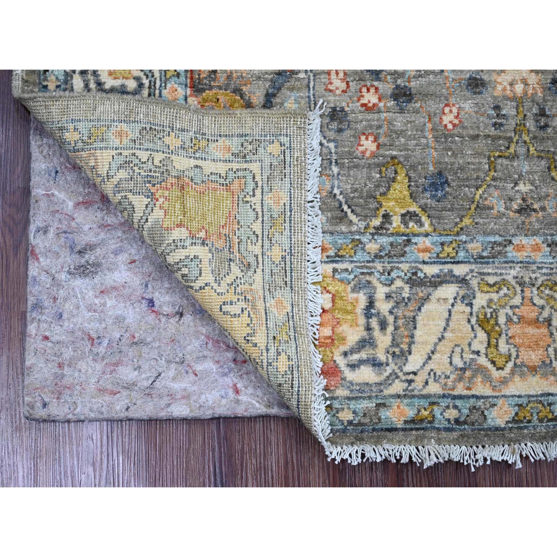4'x6'1" Fossil Gray, Aryana Collection, Bijar Garus Design, Peshawar, Hand Knotted, High Mountain Wool, Vegetable Dyes, Oriental Rug Sh20820g