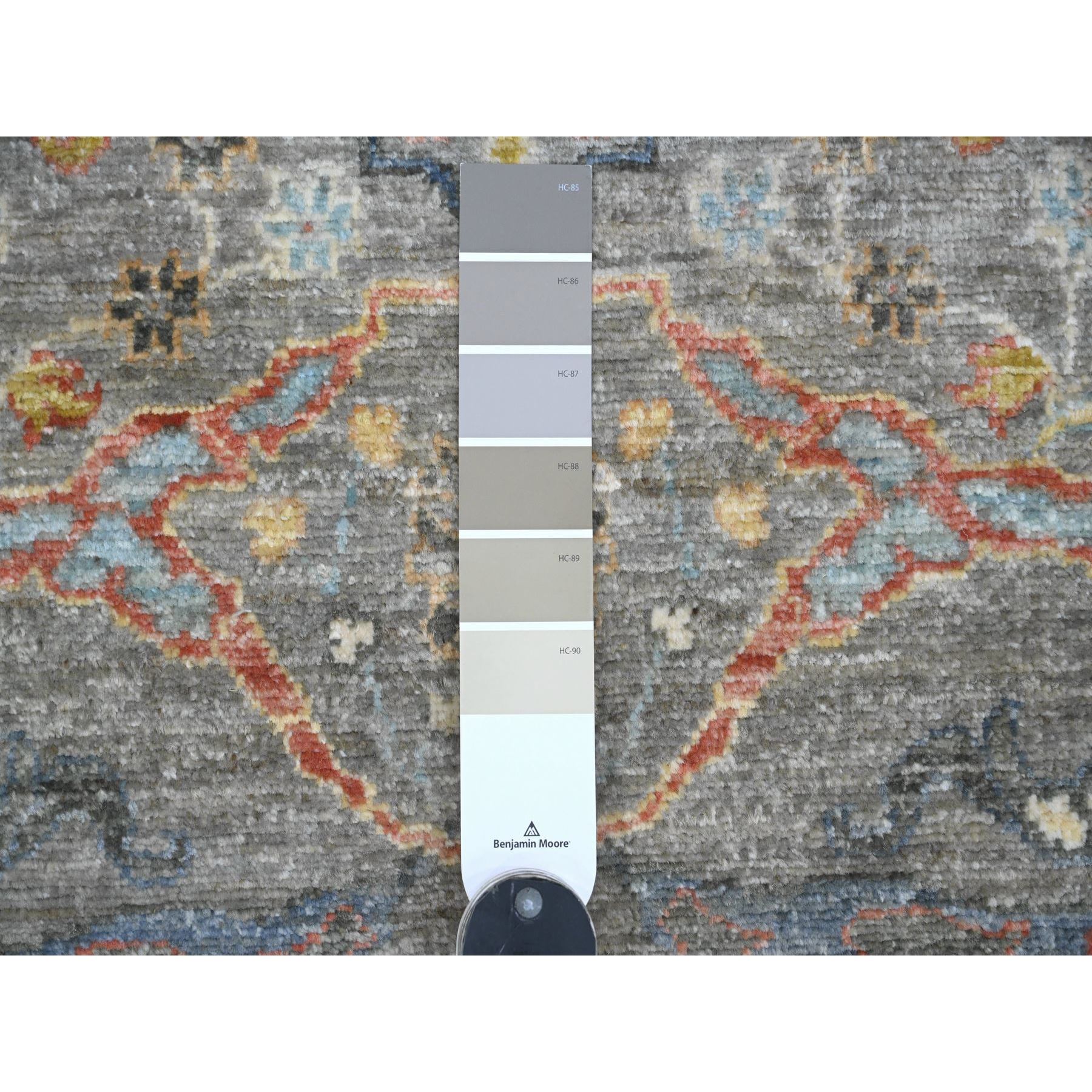 4'x6'1" Fossil Gray, Aryana Collection, Bijar Garus Design, Peshawar, Hand Knotted, High Mountain Wool, Vegetable Dyes, Oriental Rug Sh20820g