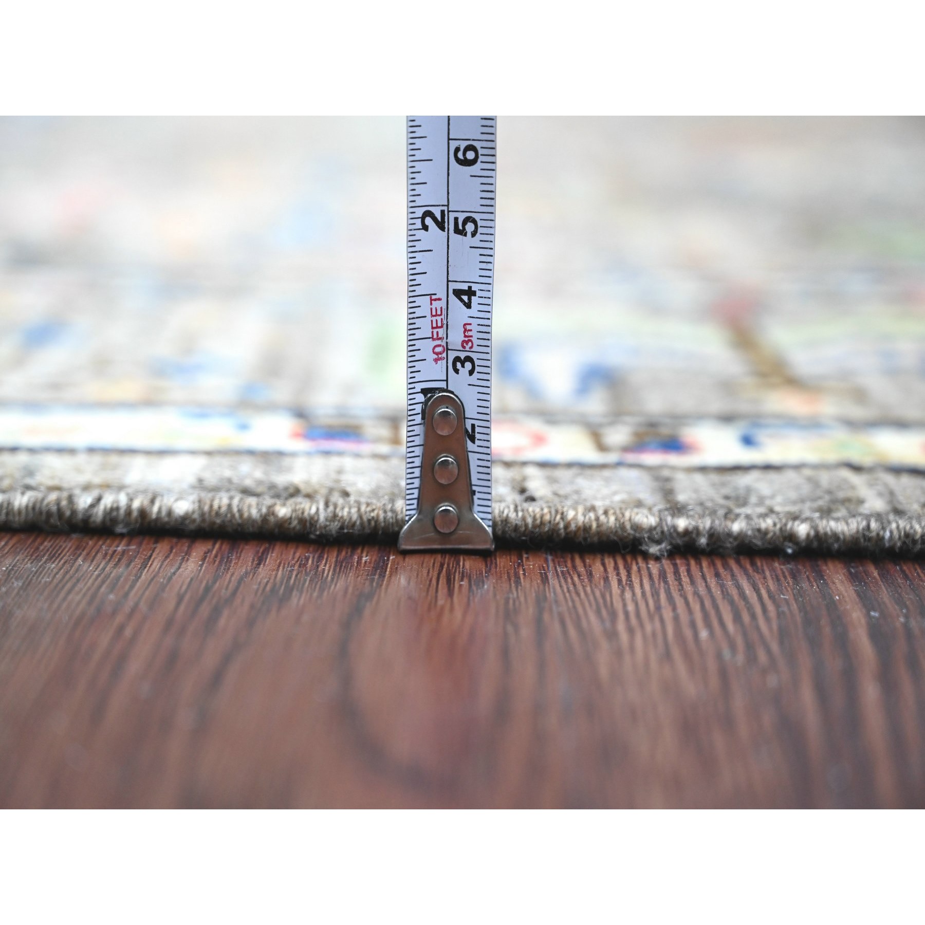 4'1"x9'8" Beaver Brown, Aryana Collection, Willow and Cypress Tree Design, Vegetable Dyes, Wide Runner, Oriental Rug Sh20821