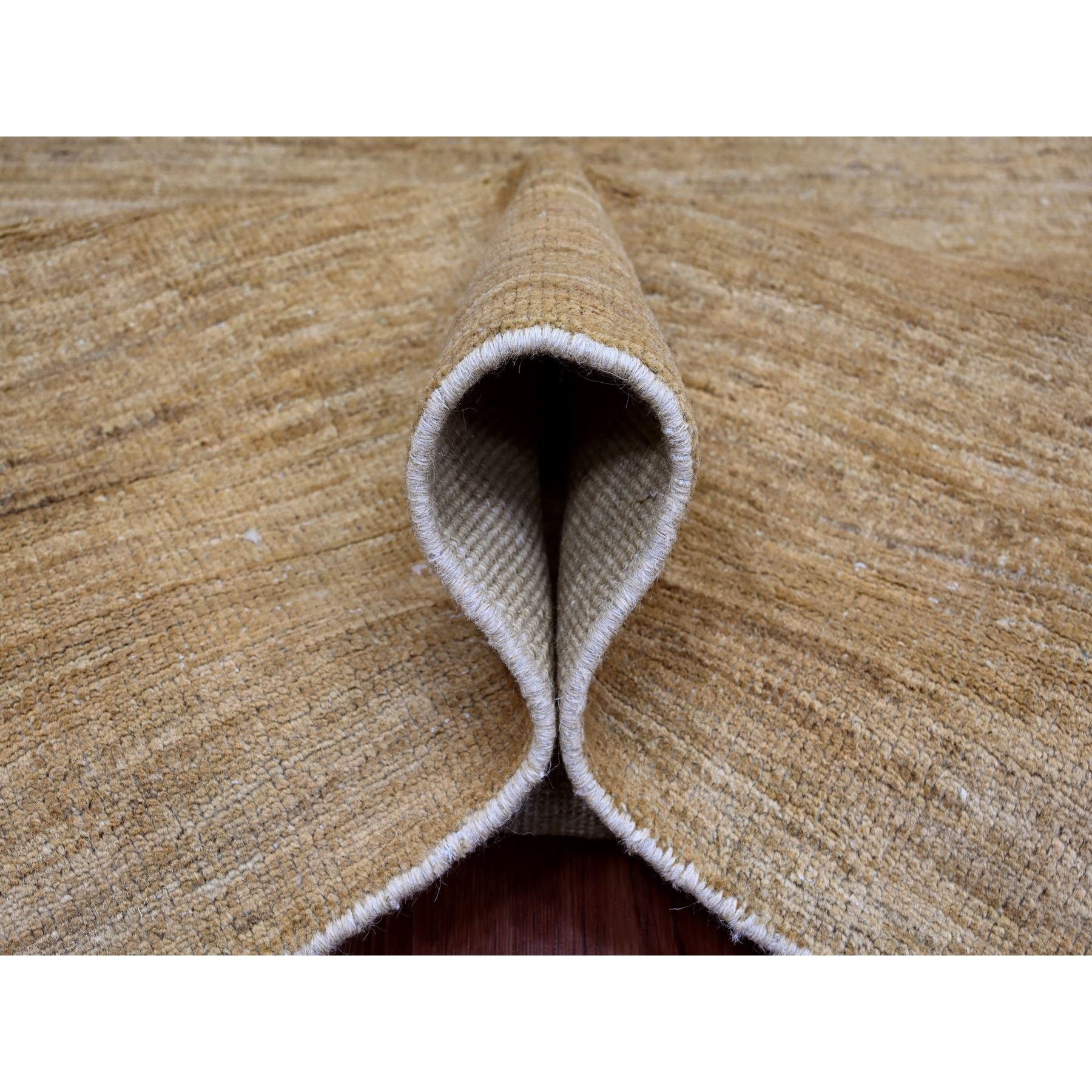 7'10"x9'5" Tawny Brown, Plain Solid Pattern, Hand Spun Ghazni Wool, Hand Knotted, Lush and Plush, Oriental Rug Sh20829