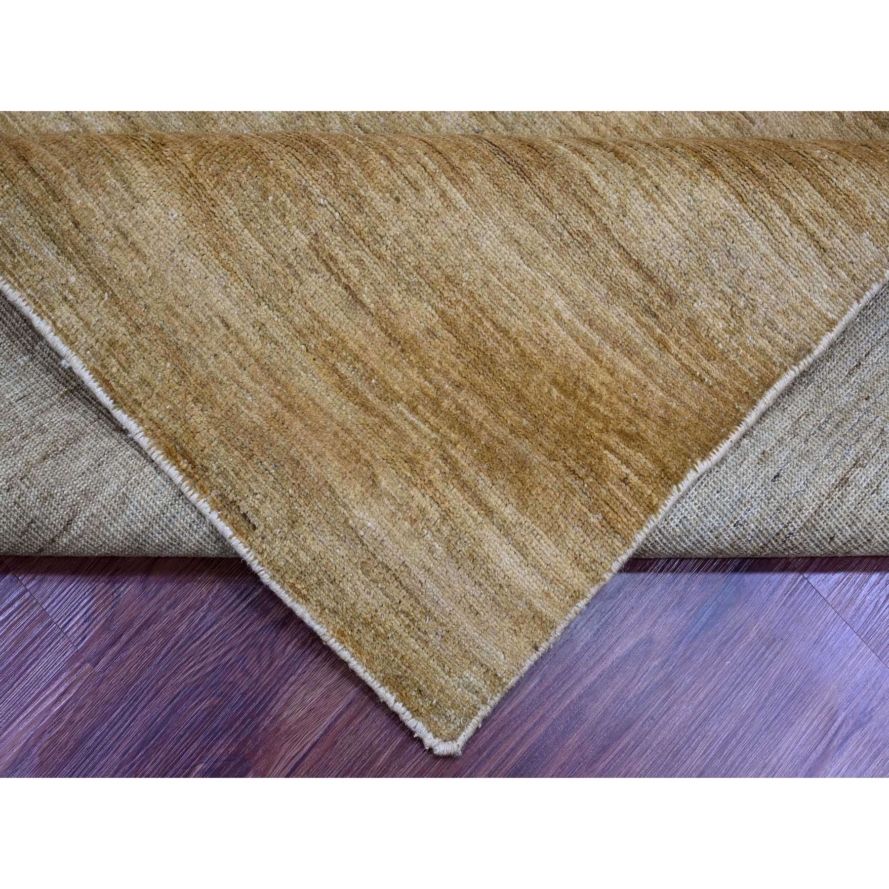 7'10"x9'5" Tawny Brown, Plain Solid Pattern, Hand Spun Ghazni Wool, Hand Knotted, Lush and Plush, Oriental Rug Sh20829