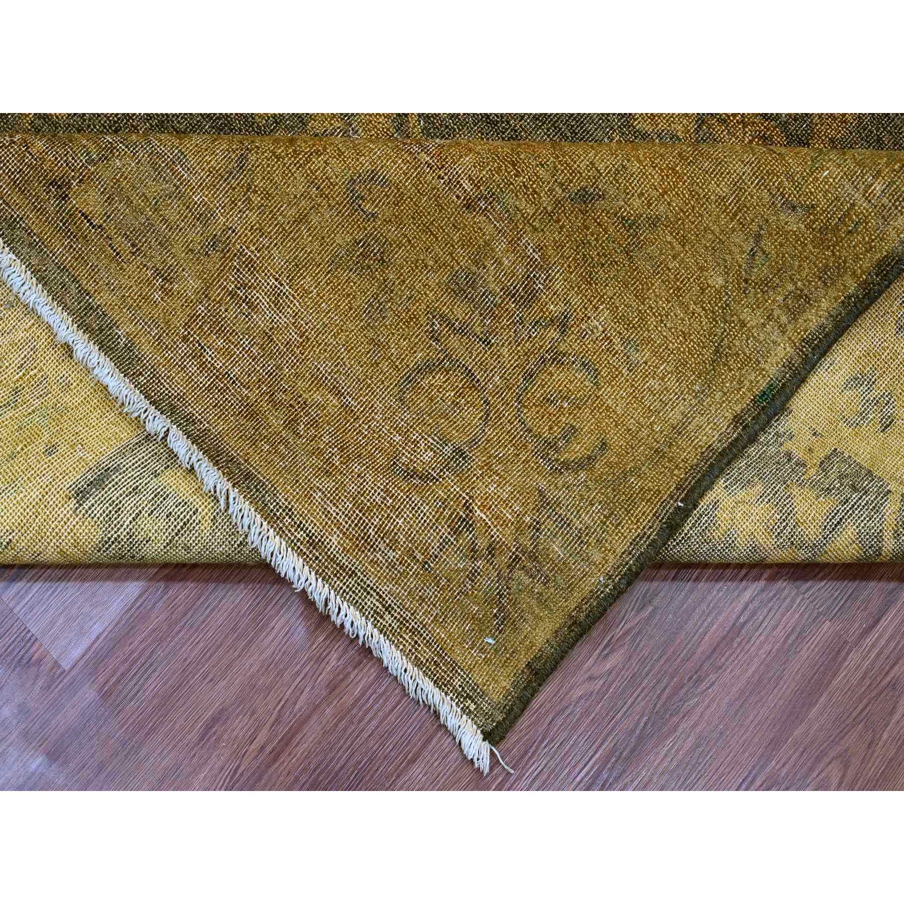 7'10"x10'1" Walnut Brown, Peshawar with Ziegler Mahal, All Over Design, Distressed, Zero Pile, Hand Knotted, Pure Wool, Oriental Rug Sh20838
