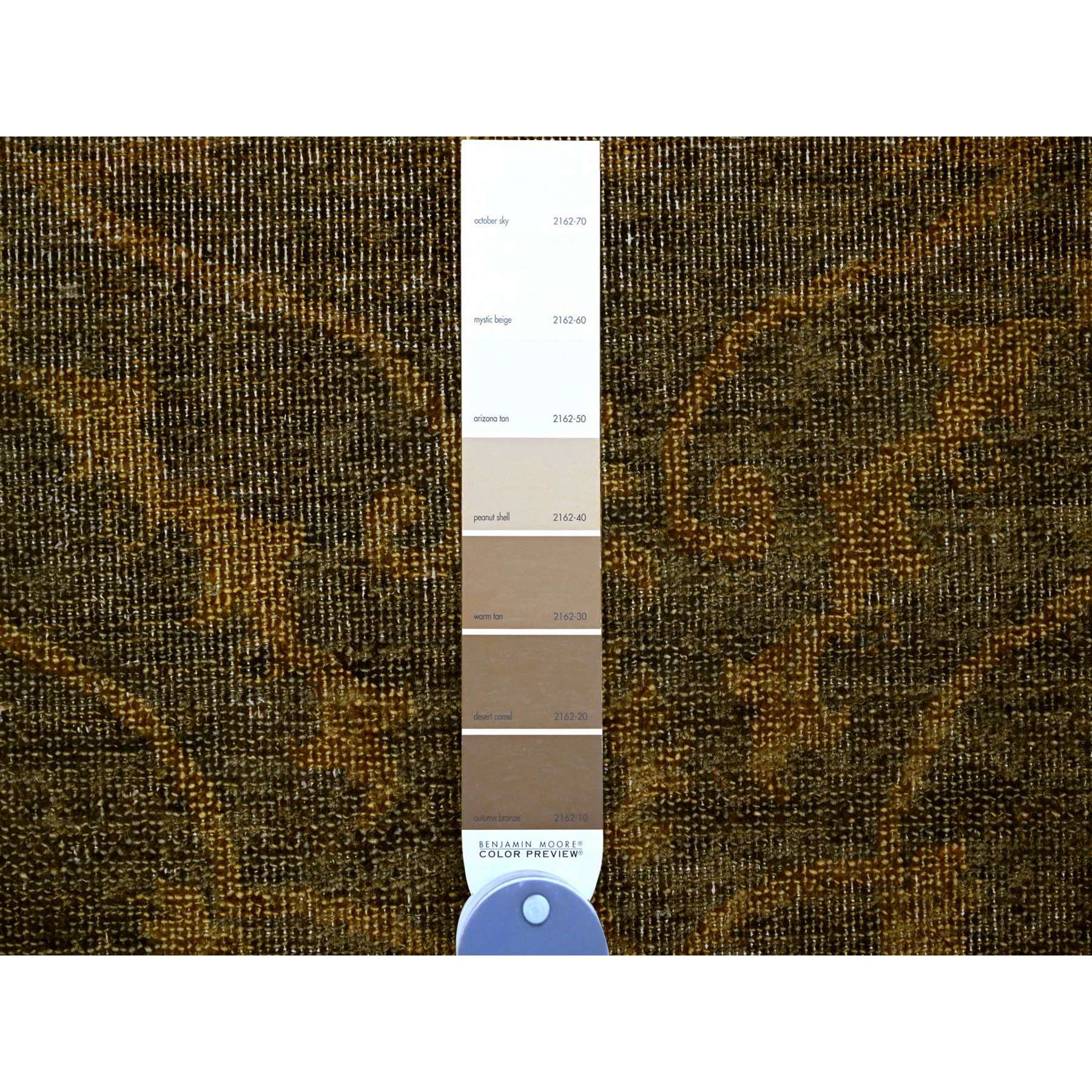 7'10"x10'1" Walnut Brown, Peshawar with Ziegler Mahal, All Over Design, Distressed, Zero Pile, Hand Knotted, Pure Wool, Oriental Rug Sh20838
