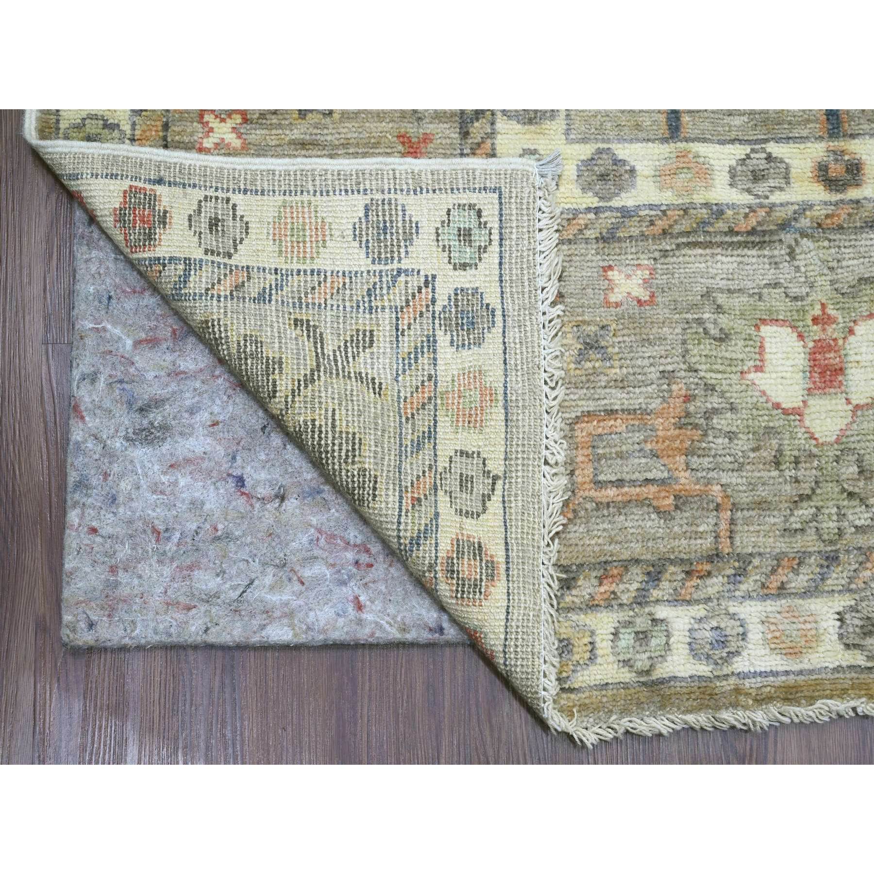 8'6"x11'2" Khaki Brown, 100% Wool, Afghan Angora Oushak with All Over Pattern, Hand Knotted, Vegetable Dyes, Oriental Rug Sh20842