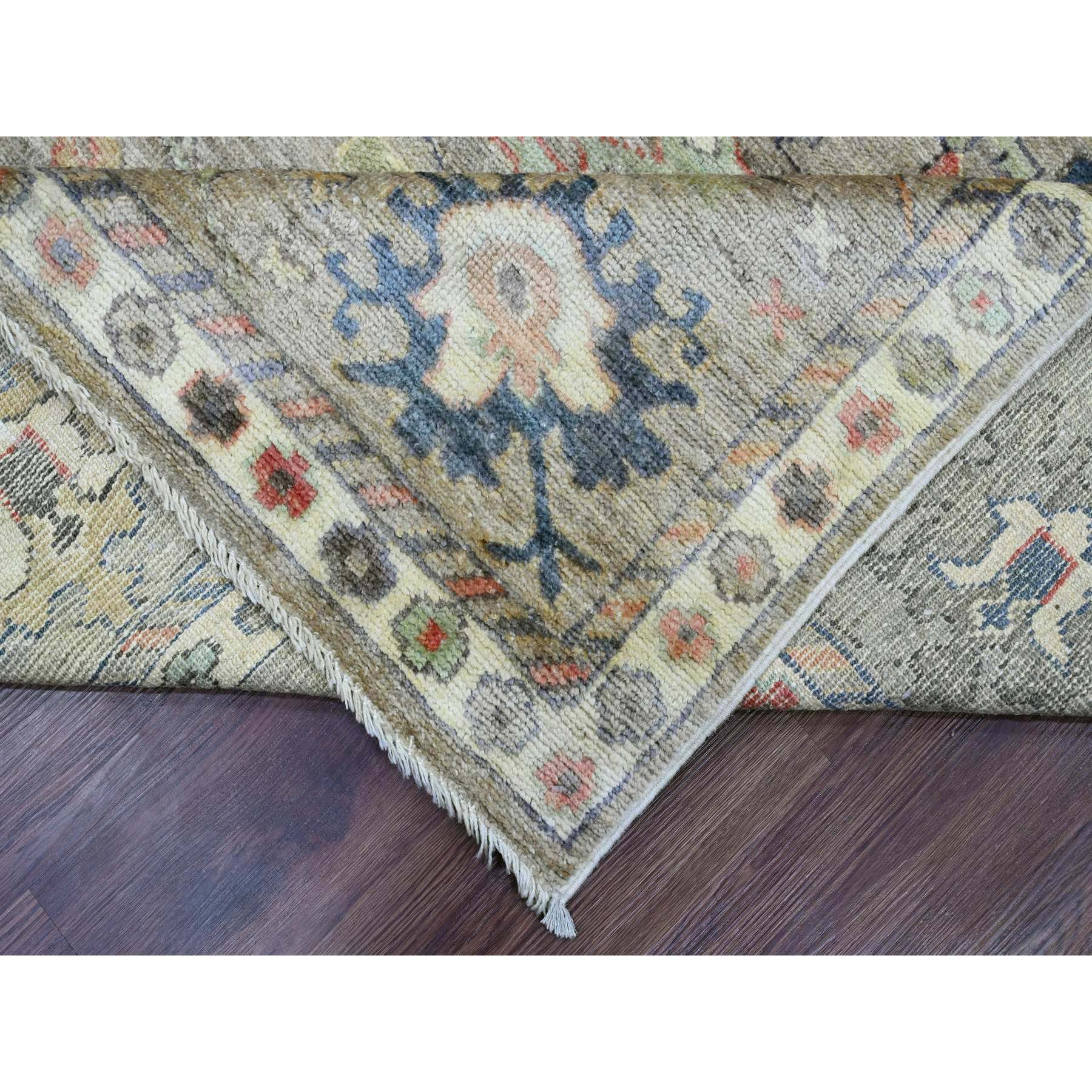 8'6"x11'2" Khaki Brown, 100% Wool, Afghan Angora Oushak with All Over Pattern, Hand Knotted, Vegetable Dyes, Oriental Rug Sh20842