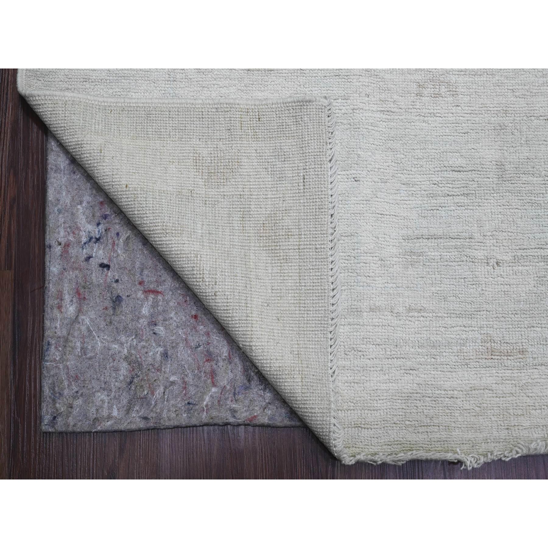 10'x13'8" Medium Gray, Afghan Angora Oushak with All Over Leaf Design, Hand Knotted, Natural Dyes, 100% Wool, Oriental Rug Sh20843