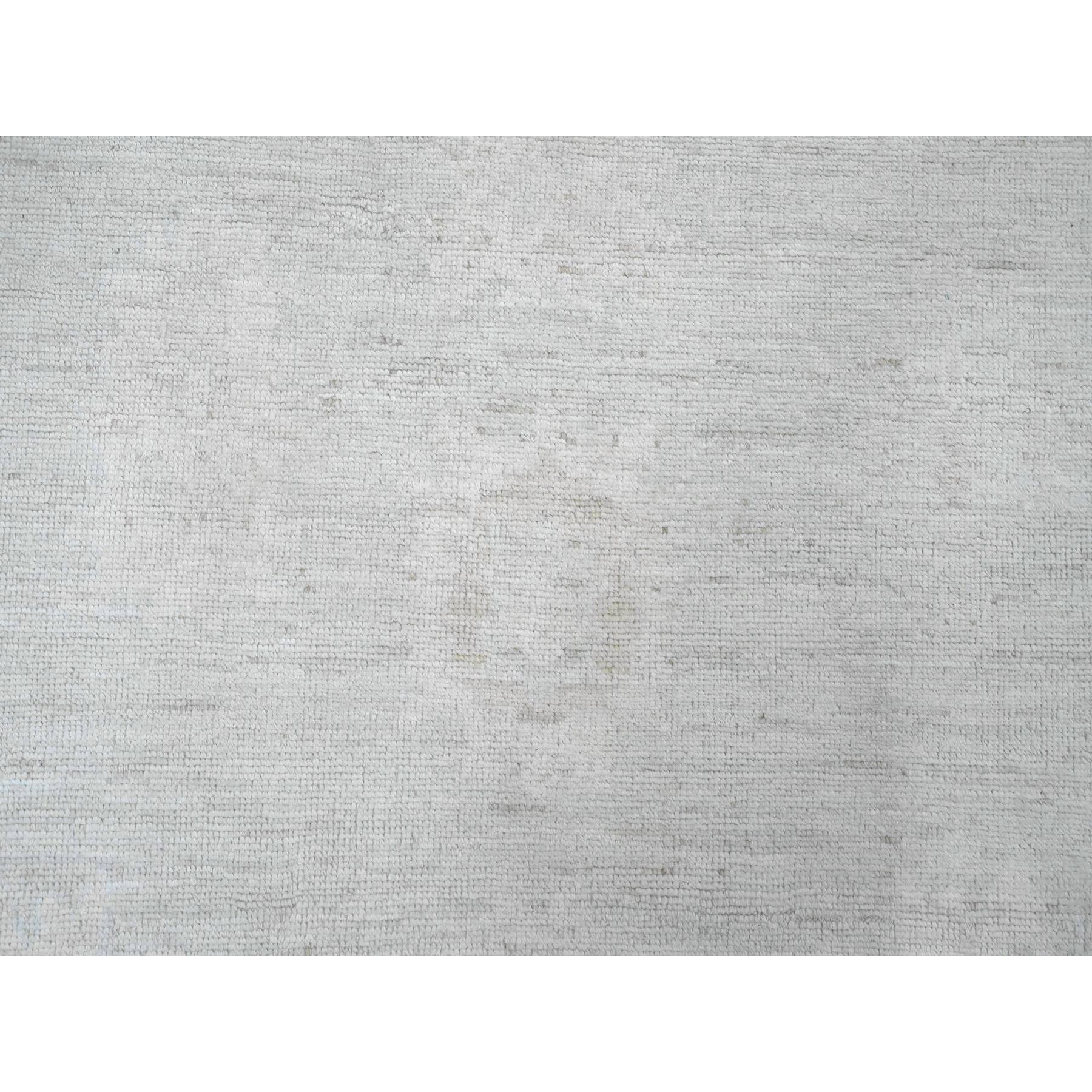 10'x13'8" Medium Gray, Afghan Angora Oushak with All Over Leaf Design, Hand Knotted, Natural Dyes, 100% Wool, Oriental Rug Sh20843