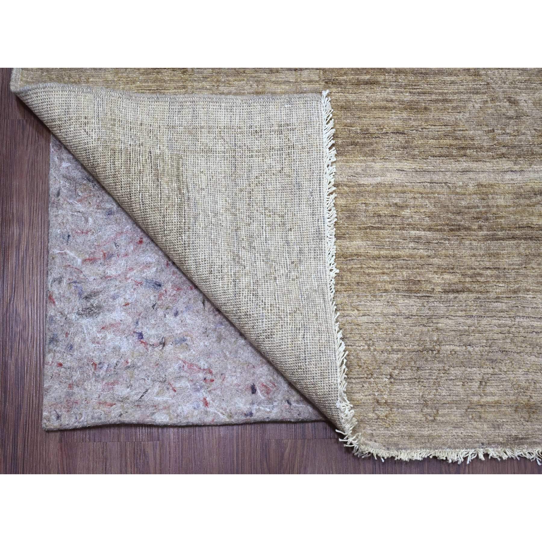 8'2"x9'7" Khaki Brown, Peshawar with Turkish Kars Inspired Design, Geometric Pattern, High Mountain Wool, Hand Knotted, Oriental Rug Sh20847