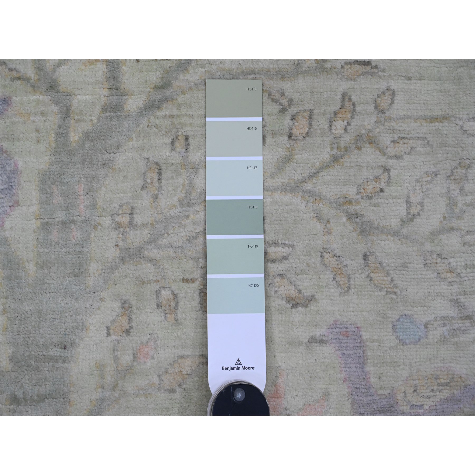 2'6"x11'4" Celadon Green, Afghan Peshawar with Birds of Paradise Design, Hand Knotted, Soft 100% Wool, Vegetable Dyes, Runner, Oriental Rug Sh20854