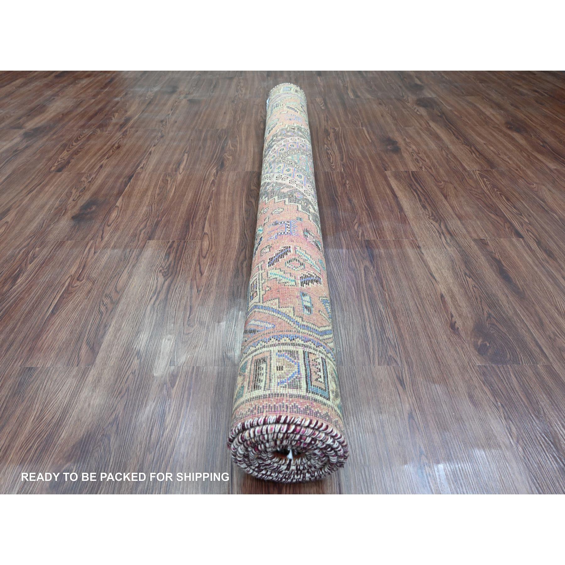 5'6"x8'3" Blush Red, Vintage Persian Shiraz with Small Animal Figurines and Geometric Design, Good Condition, Clean, Even Wear, Pure Wool, Hand Knotted, Oriental Rug Sh20869