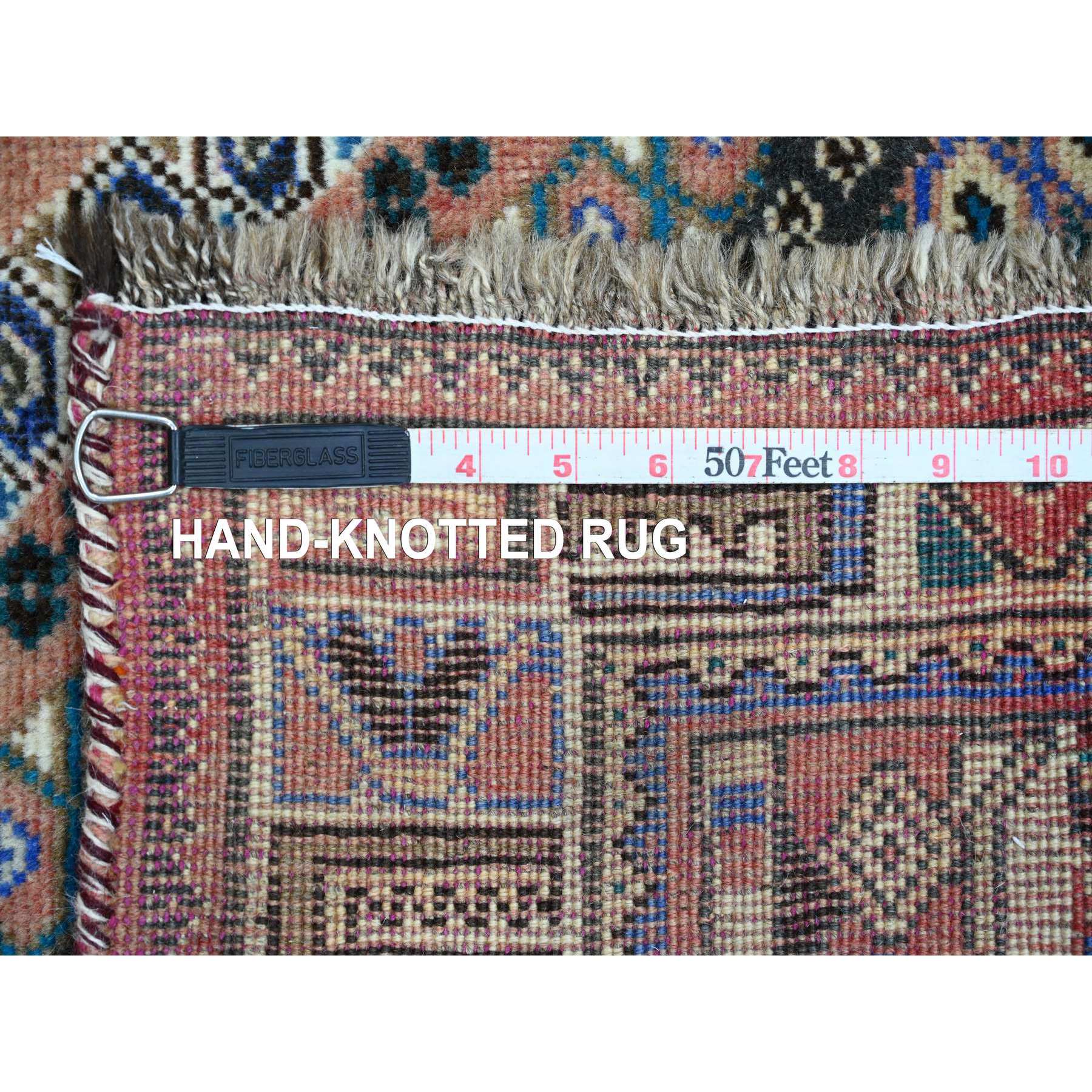 5'6"x8'3" Blush Red, Vintage Persian Shiraz with Small Animal Figurines and Geometric Design, Good Condition, Clean, Even Wear, Pure Wool, Hand Knotted, Oriental Rug Sh20869