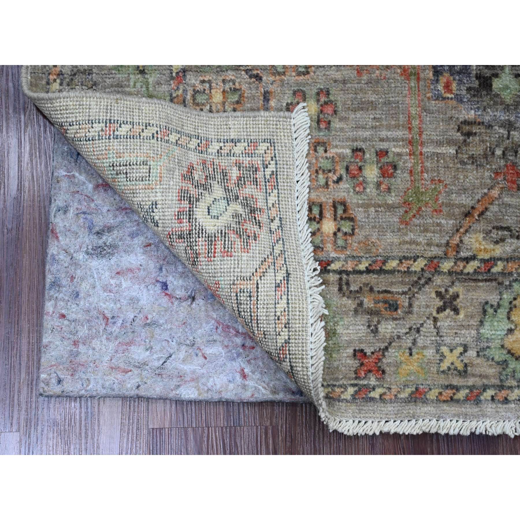 4'x6' Battleship Gray, Hand Knotted, Afghan Angora Oushak with All Over Pattern, Vegetable Dyes, 100% Wool, Oriental Rug Sh20879