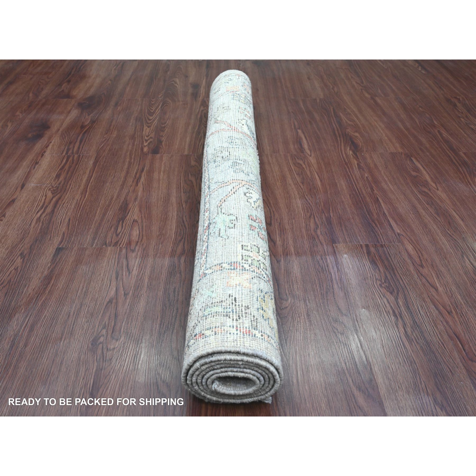 4'x6' Battleship Gray, Hand Knotted, Afghan Angora Oushak with All Over Pattern, Vegetable Dyes, 100% Wool, Oriental Rug Sh20879