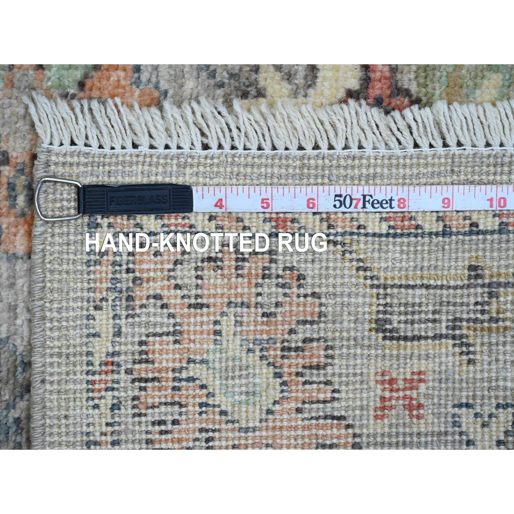 4'x6' Battleship Gray, Hand Knotted, Afghan Angora Oushak with All Over Pattern, Vegetable Dyes, 100% Wool, Oriental Rug Sh20879