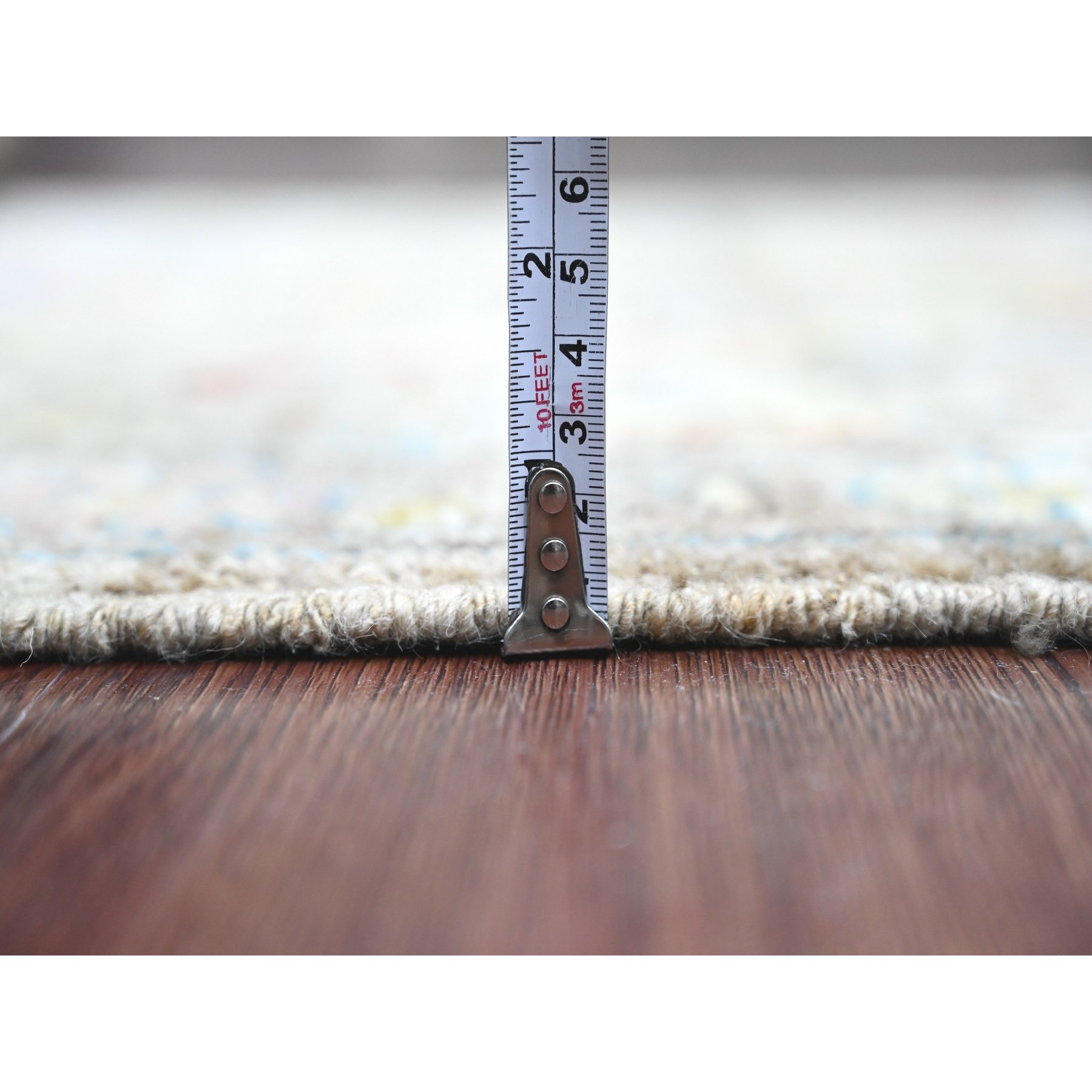 3'x4'10" Stone Gray, Hand Knotted, Afghan Angora Oushak with Serrated Leaf Design, Vegetable Dyes, 100% Wool, Oriental Rug Sh20886