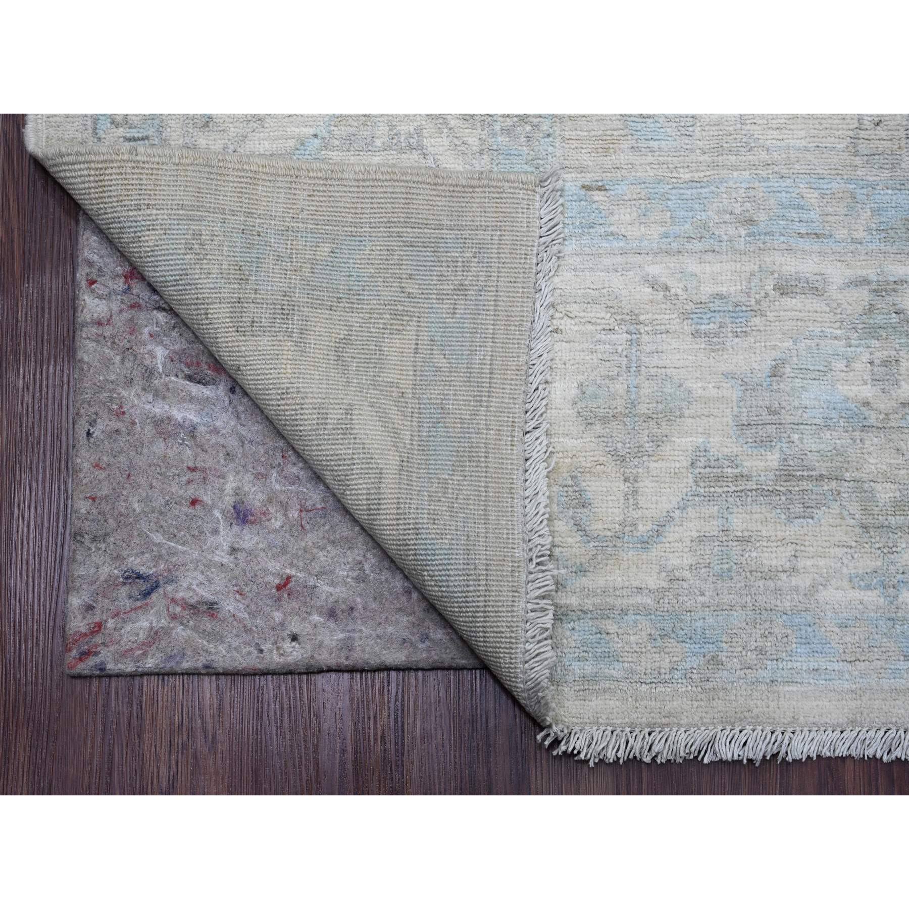 8'4"x9'9" Medium Gray, Peshawar with Heriz All Over Design, High Mountain Wool, Densely Woven, Hand Knotted, Natural Dyes, Oriental Rug Sh20916