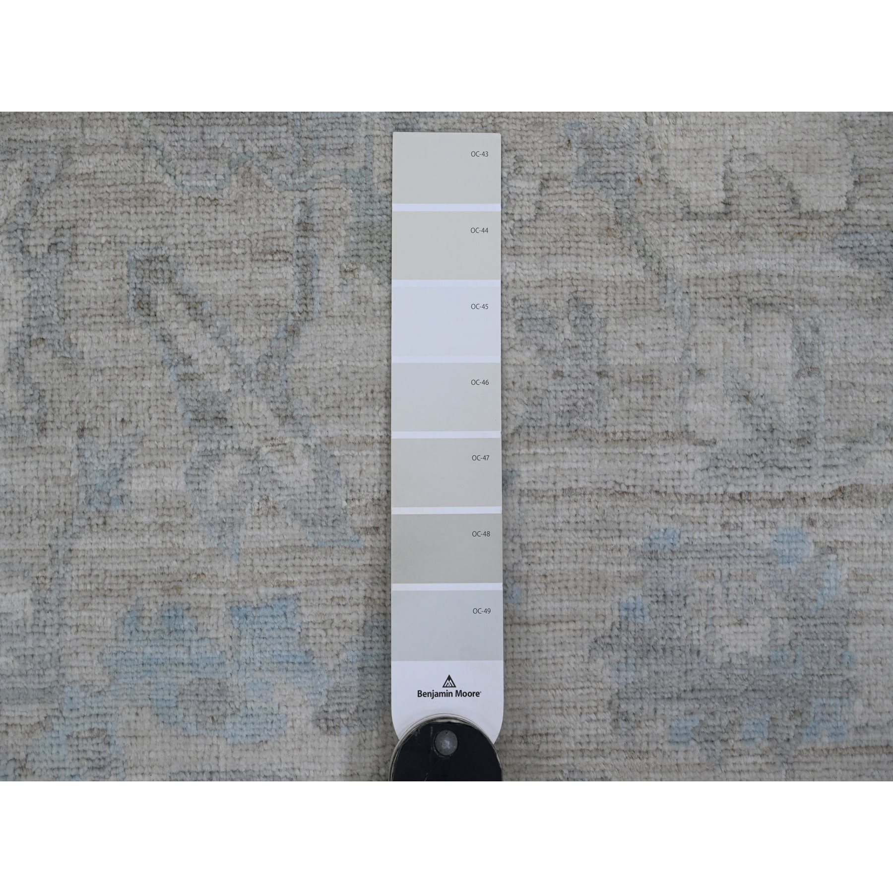 8'4"x9'9" Medium Gray, Peshawar with Heriz All Over Design, High Mountain Wool, Densely Woven, Hand Knotted, Natural Dyes, Oriental Rug Sh20916