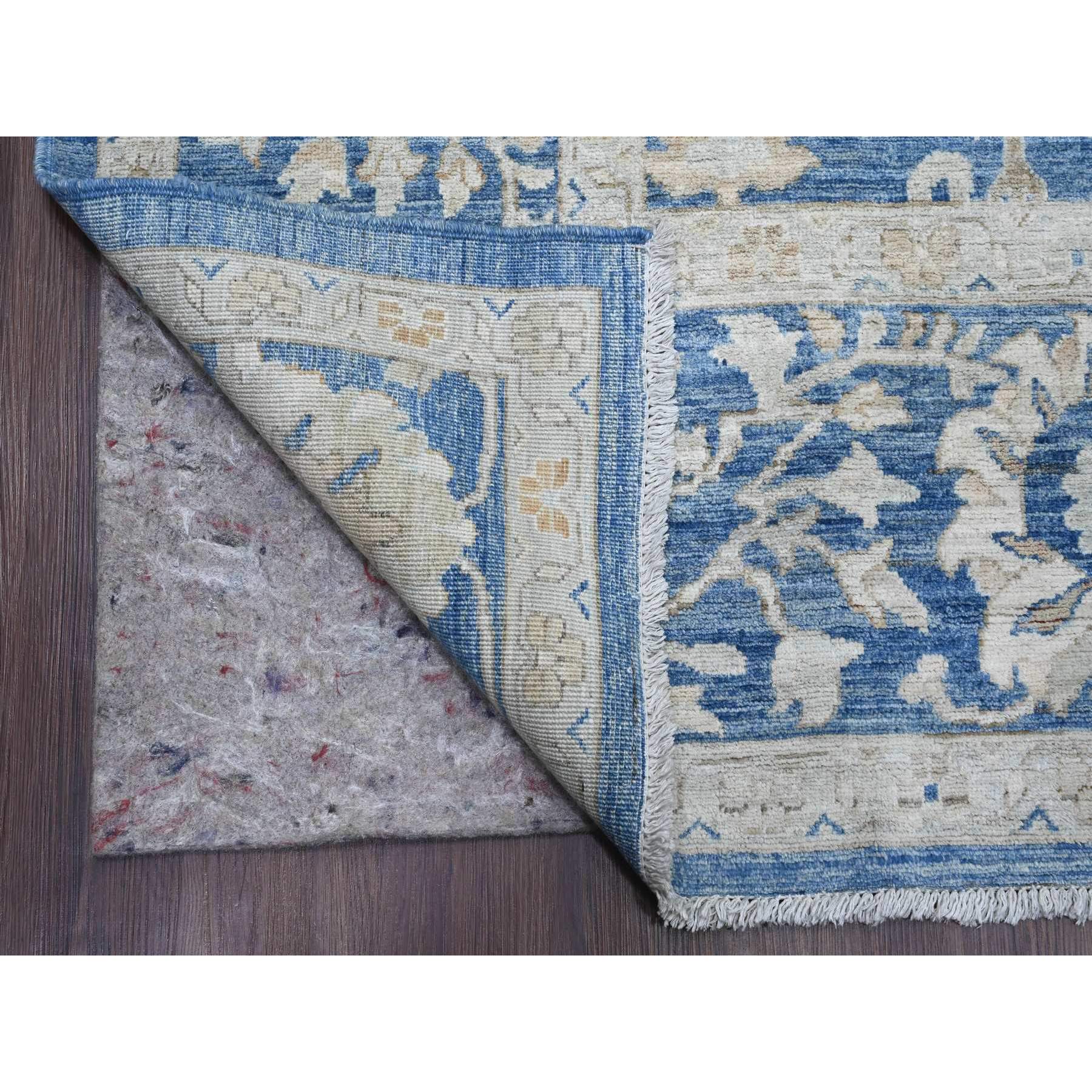 8'9"x11'7" Bayern Blue, Peshawar with Heriz All Over Design, Densely Woven, Hand Knotted, High Mountain Wool, Natural Dyes, Oriental Rug Sh20917